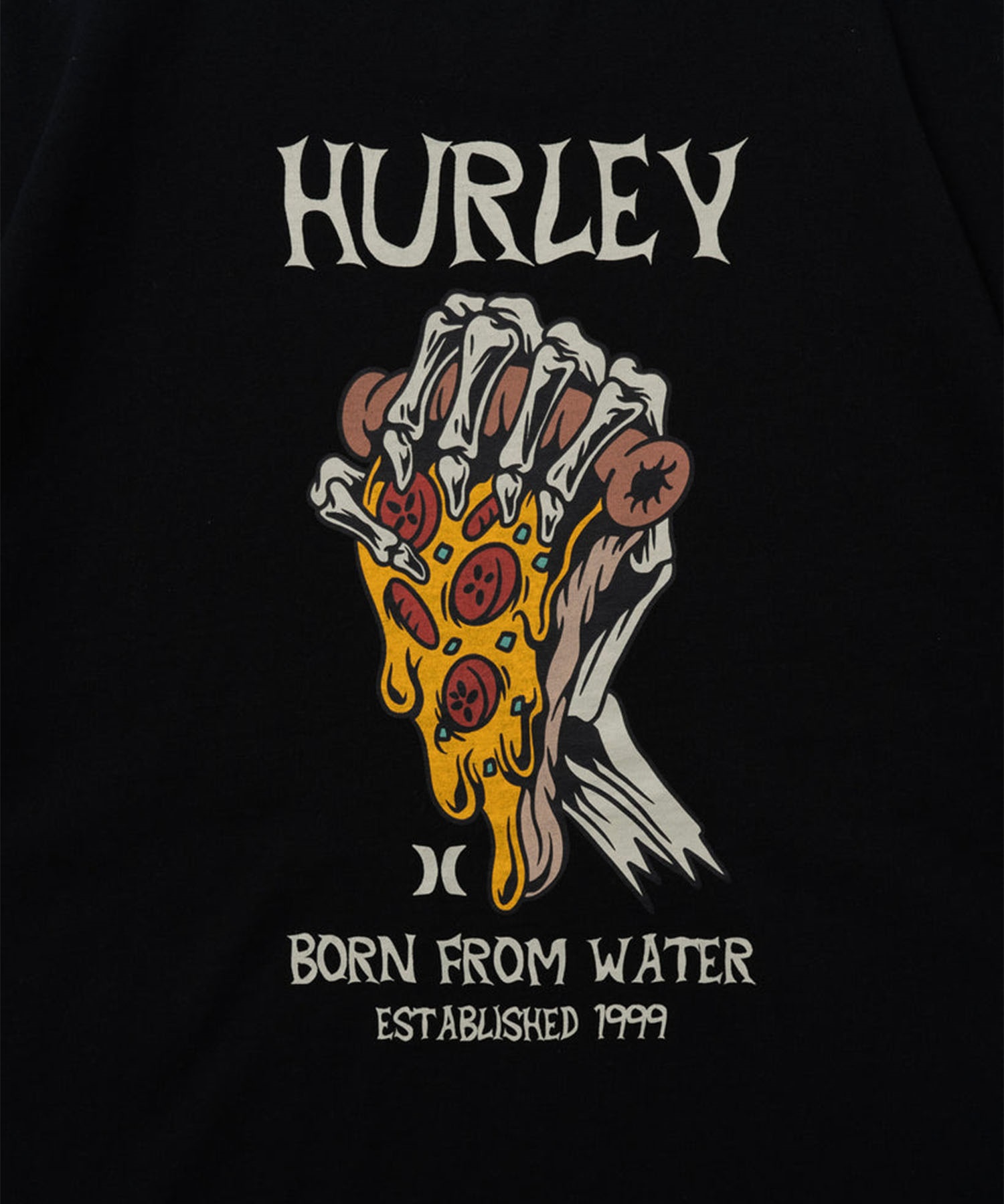 Hurley ハーレー PIZZA HEAVY WEIGHT SHORT SLEEVE TEE ピザ メンズ 半袖 Tシャツ 24MRSMSS02(BLK-S)