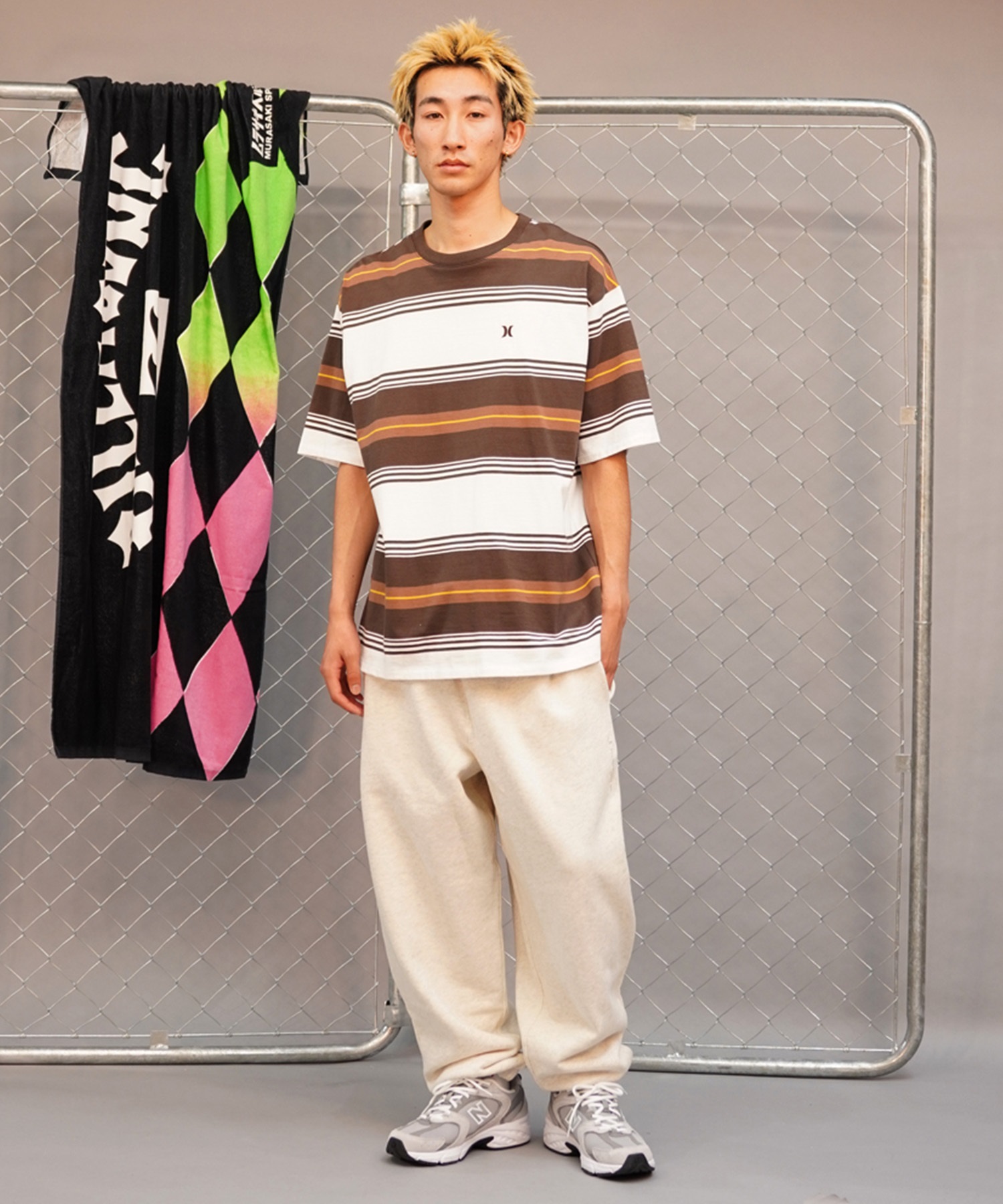 Hurley ハーレー メンズ 半袖 Tシャツ オーバーサイズ ボーダー