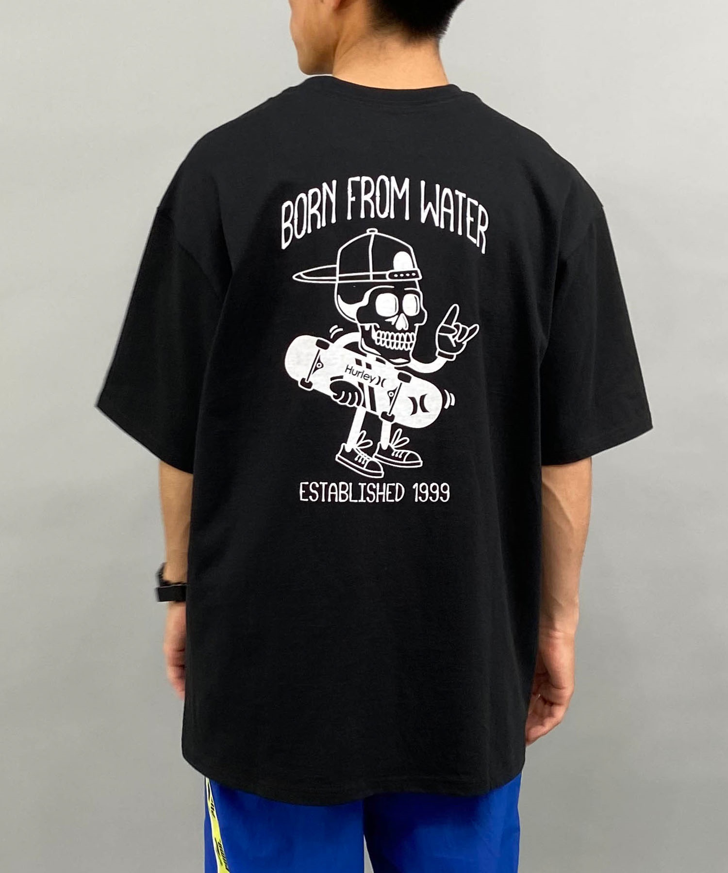 Hurley ハーレー スカルヘッド バックプリント ヘビーウェイト メンズ ショートスリーブ ティー 24MRSMSS05(BLK-S)