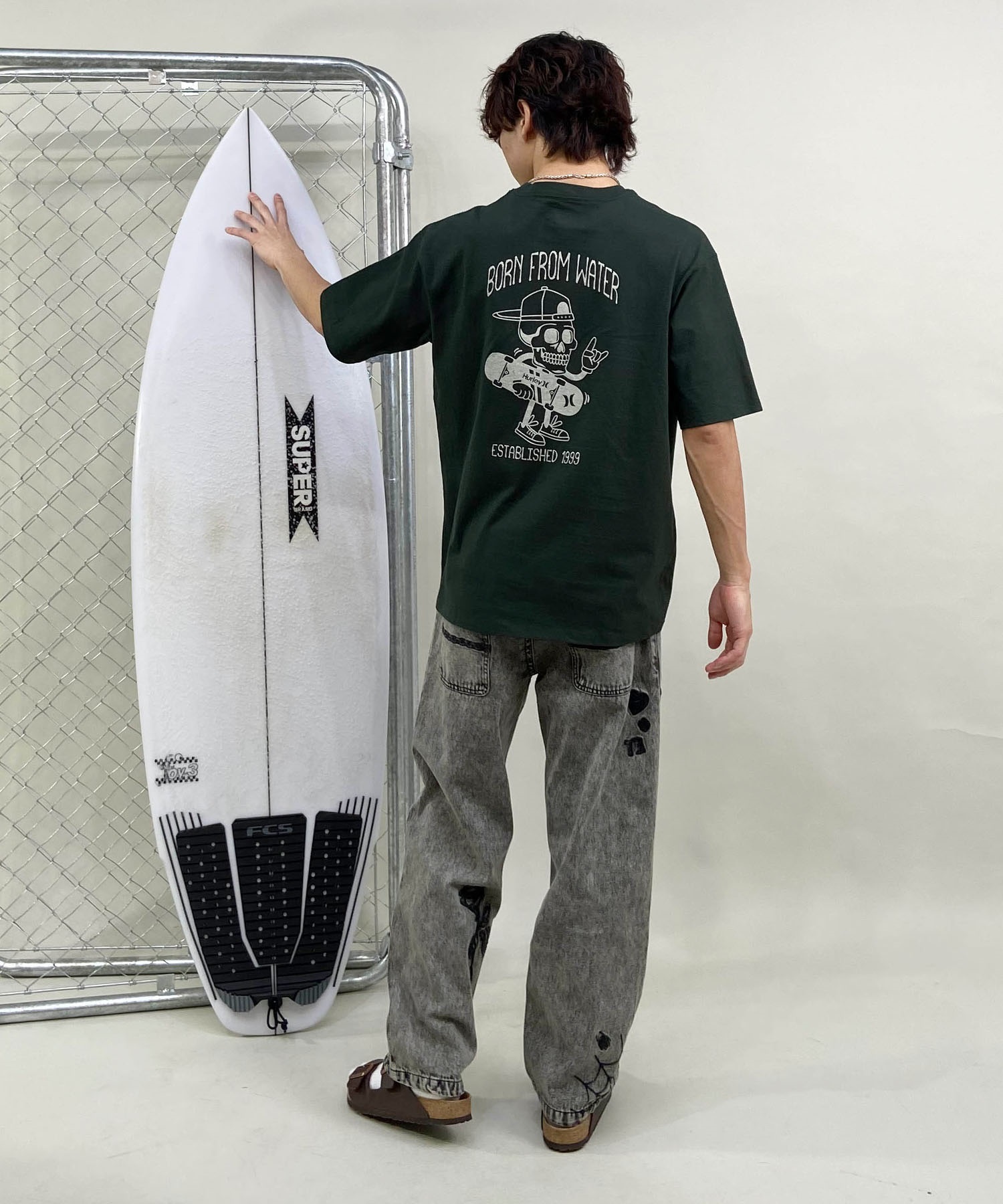 Hurley ハーレー スカルヘッド バックプリント ヘビーウェイト メンズ ショートスリーブ ティー 24MRSMSS05(BLK-S)