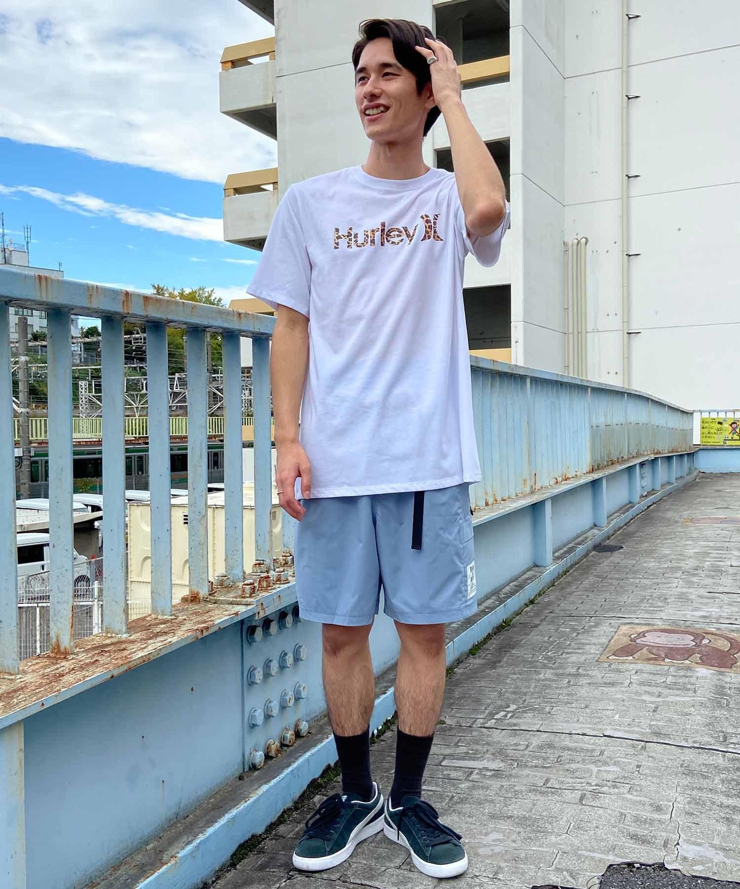 Hurley ハーレー メンズ 半袖 Tシャツ レオパード柄 ロゴ MSS2411033(WHT-M)