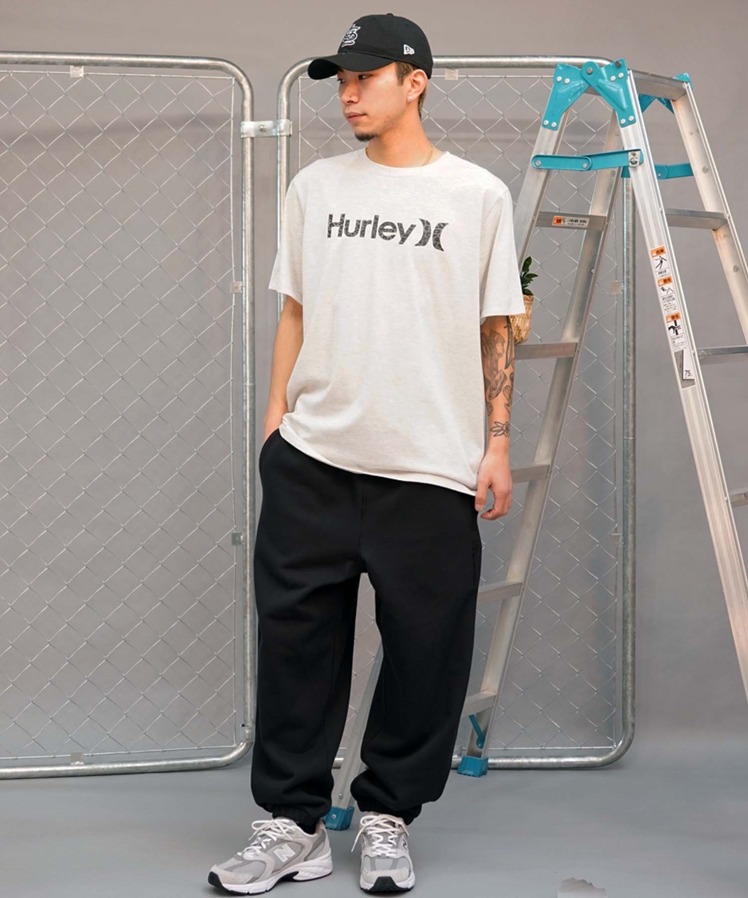 Hurley ハーレー メンズ 半袖 Tシャツ レオパード柄 ロゴ MSS2411033(BLK-M)