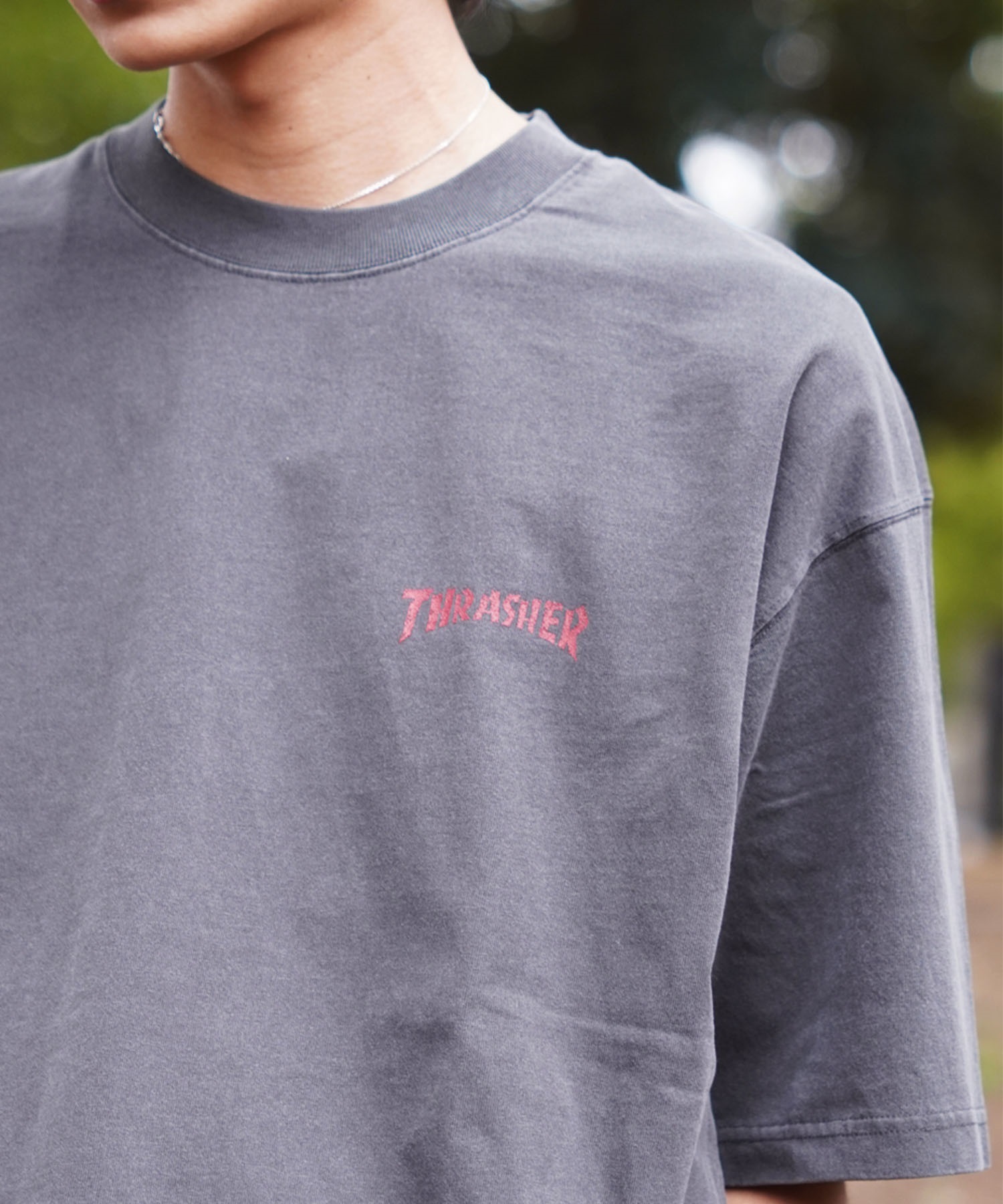THRASHER スラッシャー メンズ 半袖 Tシャツ NECKFACE ネックフェイス THM-24SPSST02 ムラサキスポーツ別注(MURA-M)