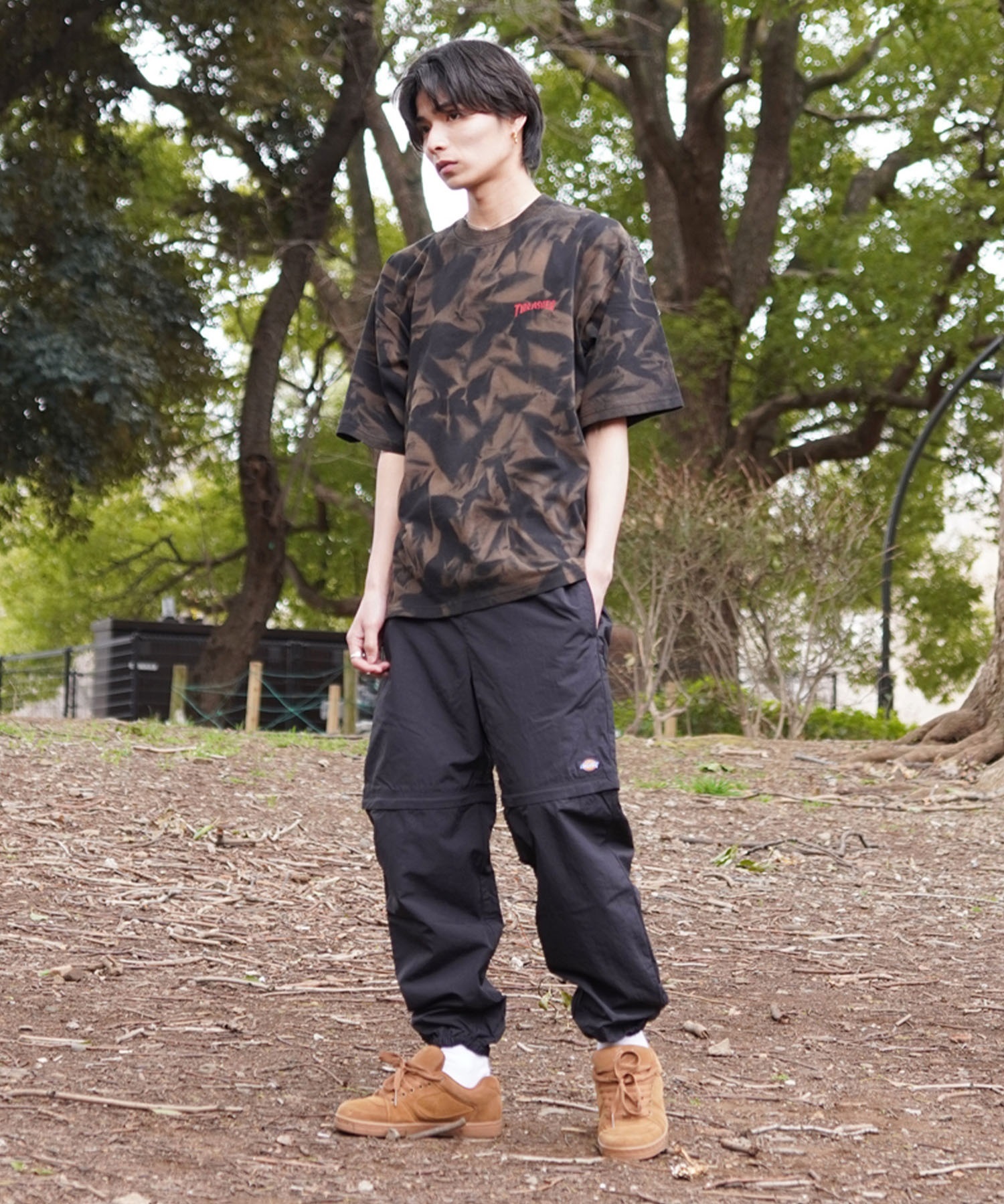 THRASHER スラッシャー メンズ 半袖 Tシャツ NECKFACE（ネックフェイス） THM-24SPSST02 ムラサキスポーツ別注(MURA-M)