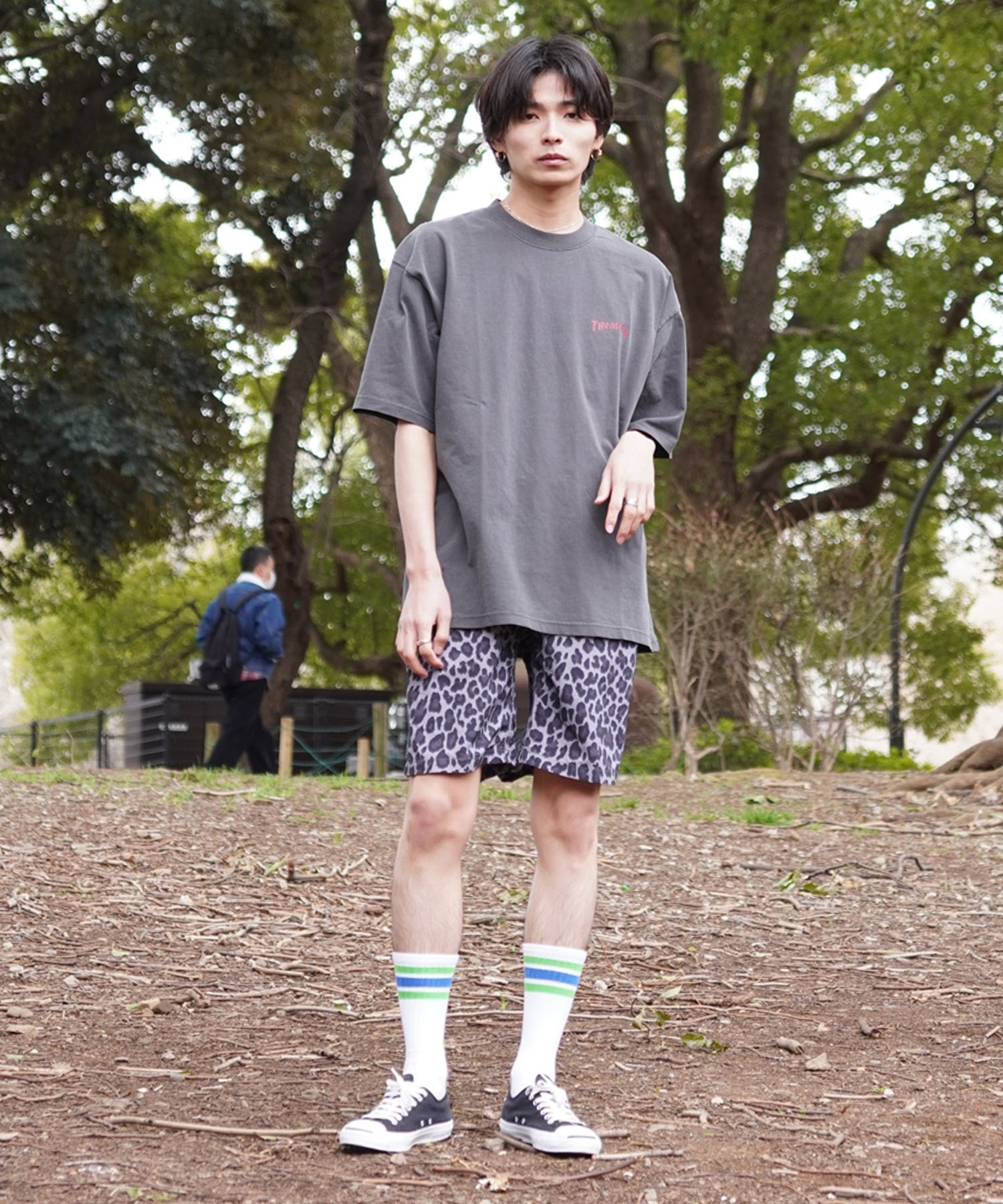 THRASHER スラッシャー メンズ 半袖 Tシャツ NECKFACE（ネックフェイス） THM-24SPSST02 ムラサキスポーツ別注(MURA-M)