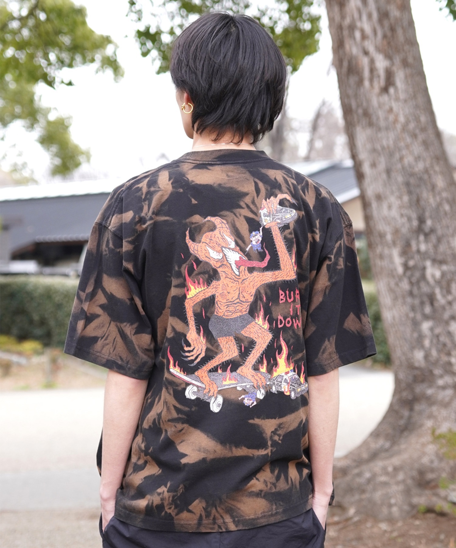 THRASHER スラッシャー メンズ 半袖 Tシャツ ピグメント染 NECKFACE ネックフェイス THM-24SPSST03 ムラサキスポーツ限定(MURA-M)