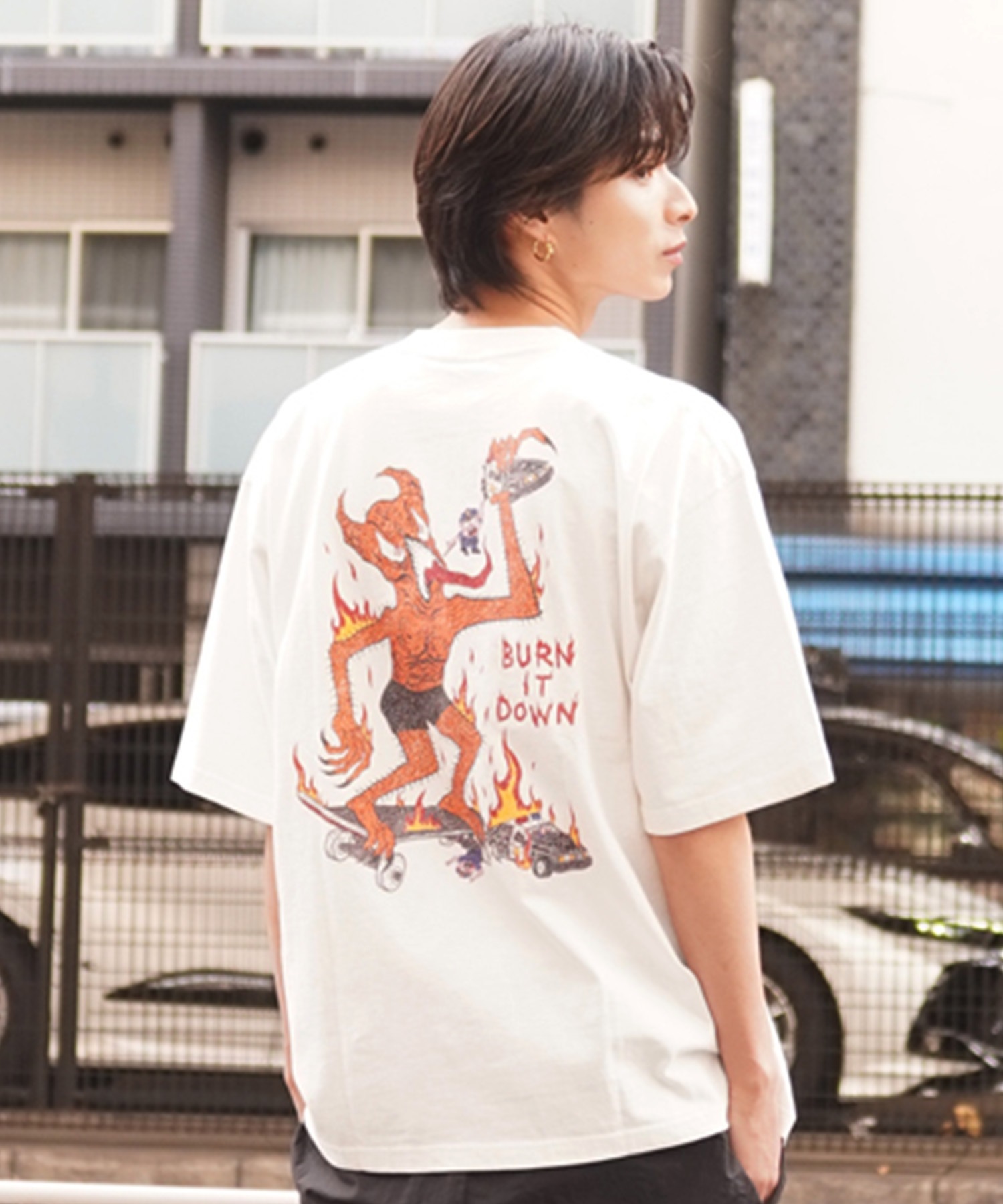 THRASHER スラッシャー メンズ 半袖 Tシャツ ピグメント染 NECKFACE ネックフェイス THM-24SPSST03 ムラサキスポーツ限定(MURA-M)