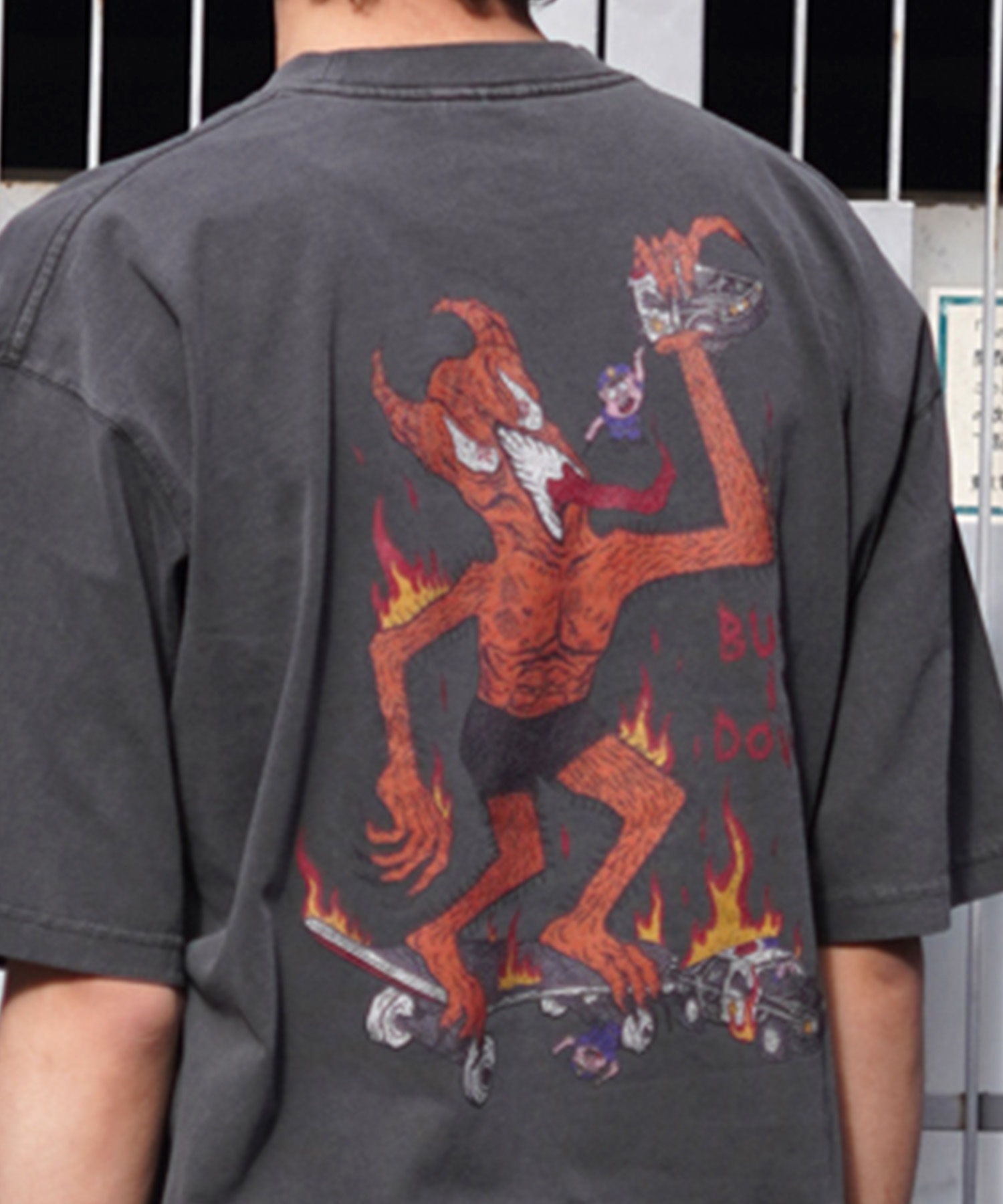 THRASHER スラッシャー メンズ 半袖 Tシャツ ピグメント染 NECKFACE