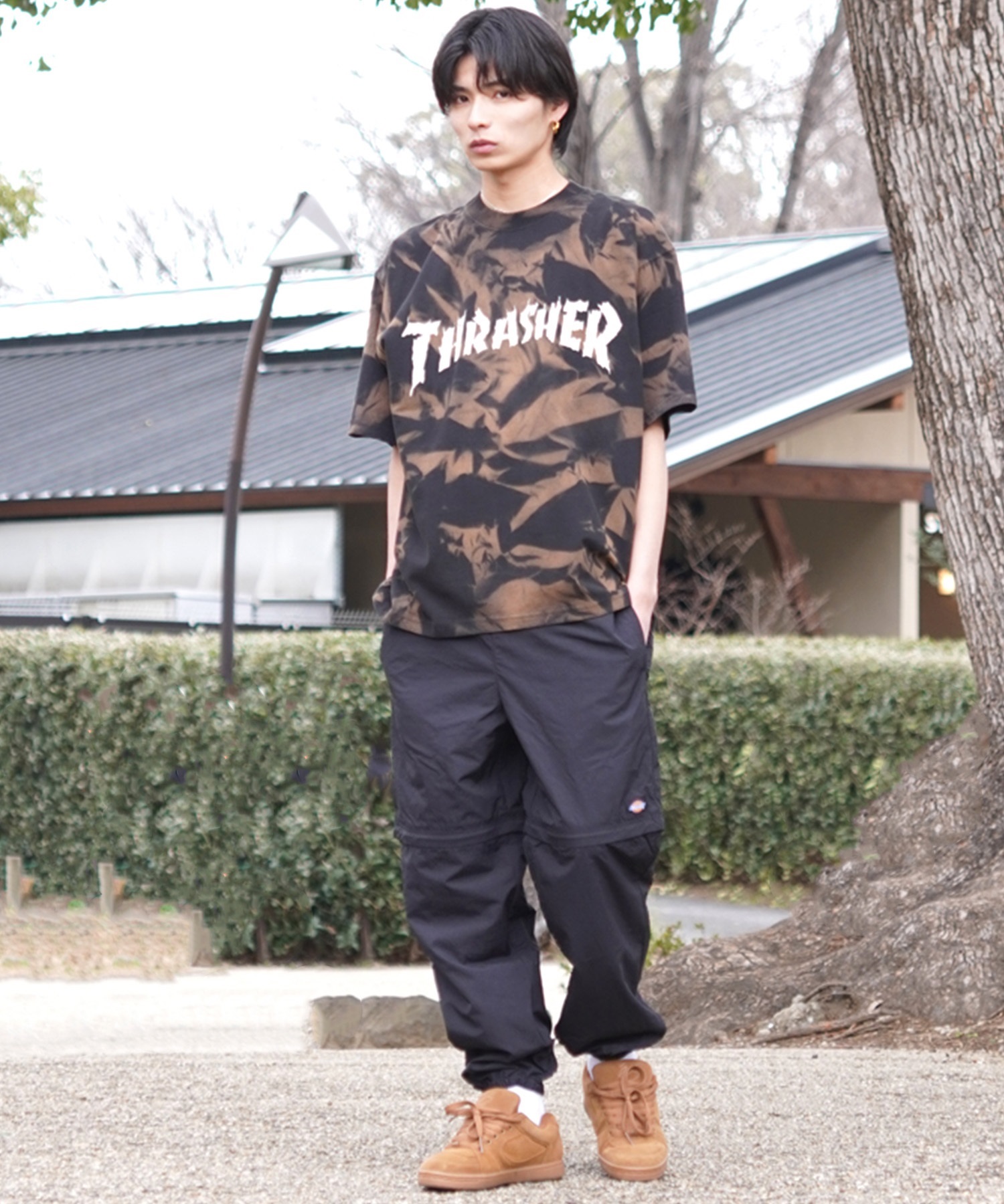 THRASHER スラッシャー メンズ 半袖 Tシャツ ピグメント染 NECKFACE