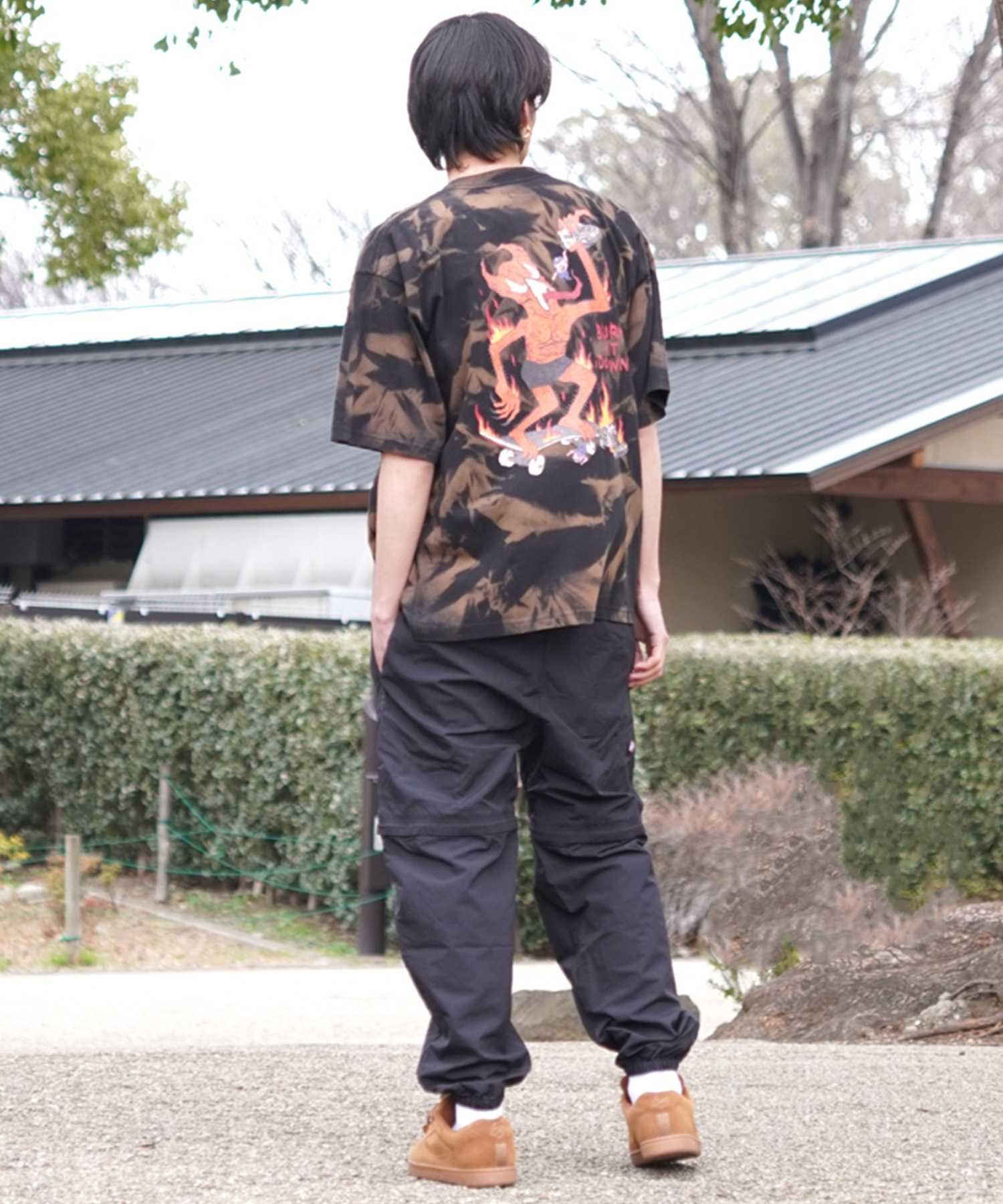 THRASHER スラッシャー メンズ 半袖 Tシャツ ピグメント染 NECKFACE ネックフェイス THM-24SPSST03 ムラサキスポーツ限定(MURA-M)