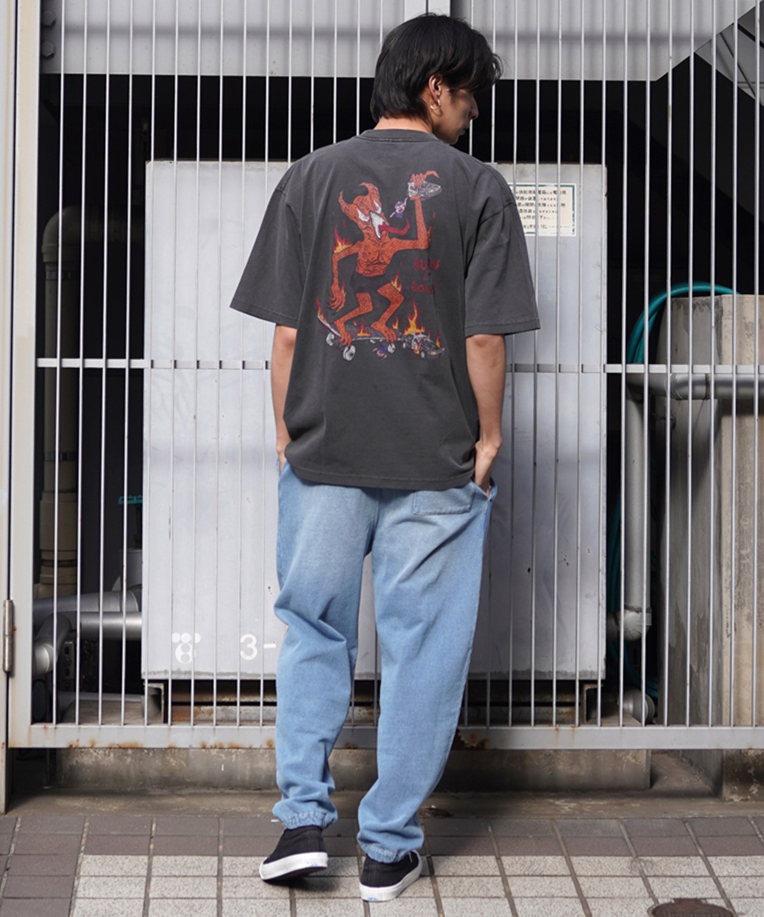 THRASHER スラッシャー メンズ 半袖 Tシャツ ピグメント染 NECKFACE ネックフェイス THM-24SPSST03 ムラサキスポーツ限定(MURA-M)