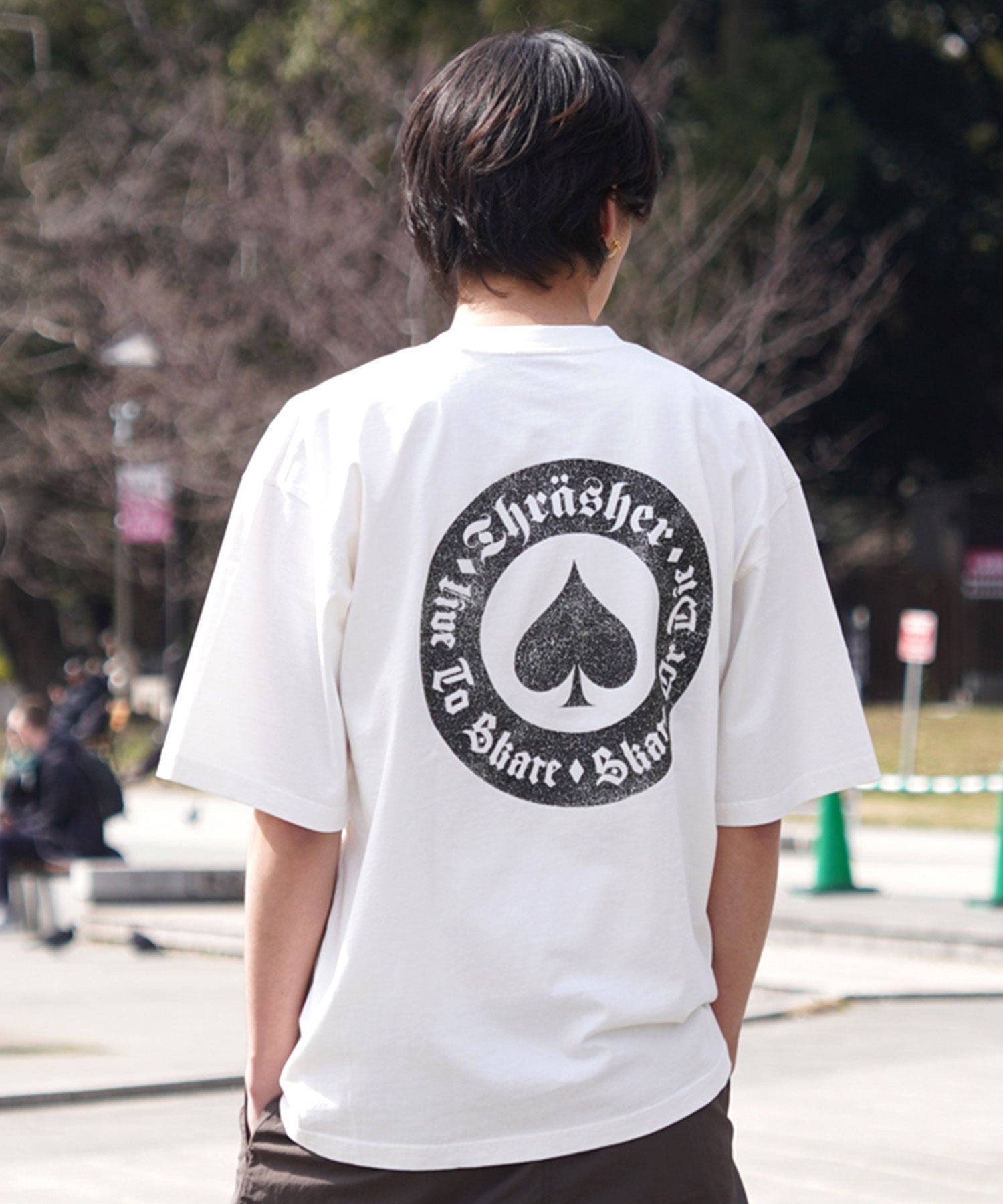 THRASHER スラッシャー メンズ 半袖 Tシャツ ピグメント染 MAGAZINE COVER THM-24SPSST05 ムラサキスポーツ限定(IVO-M)