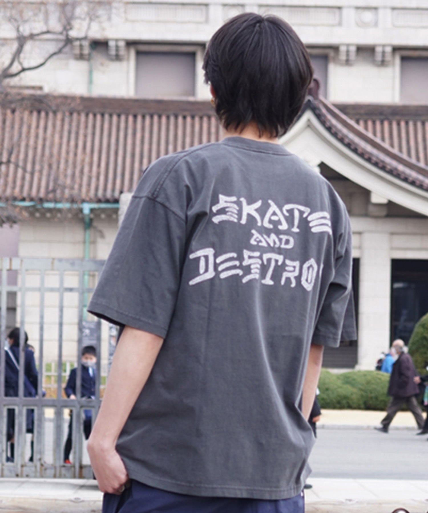 【マトメガイ対象】THRASHER スラッシャー メンズ 半袖 Tシャツ ピグメント染 MAGAZINE COVER THM-24SPSST06 ムラサキスポーツ限定(BLK-M)