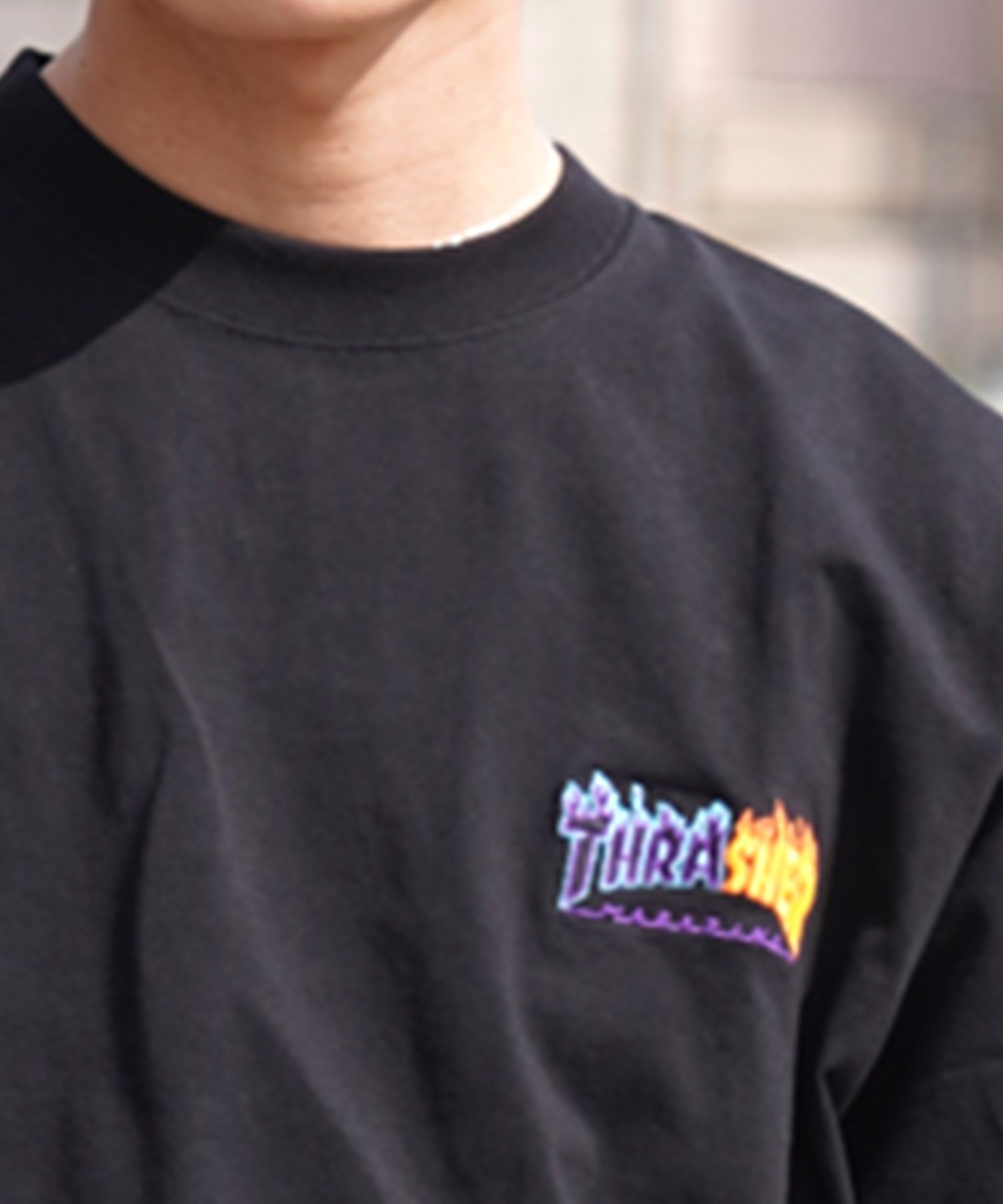 【マトメガイ対象】THRASHER スラッシャー メンズ 半袖 Tシャツ ロゴ 刺繍 シンプル ビッグシルエット THM-24SPSST07 ムラサキスポーツ限定(WHT-M)