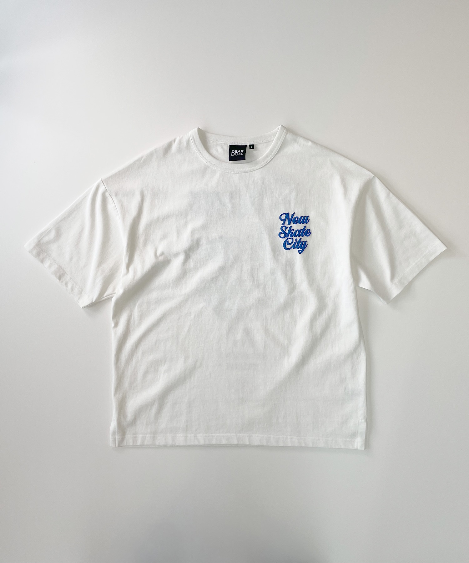 DEAR LAUREL ディアローレル メンズ 半袖 Tシャツ "New SkateCity" バックプリント 吸水速乾 D24S2102(WHT-M)