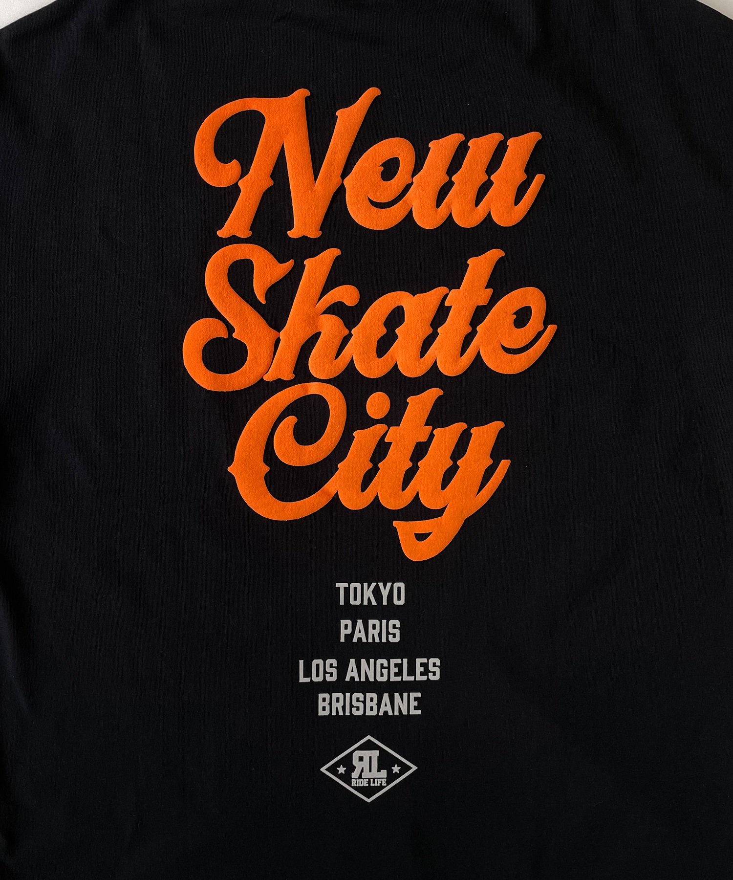 DEAR LAUREL ディアローレル メンズ 半袖 Tシャツ "New SkateCity" バックプリント 吸水速乾 D24S2102(BLK-M)