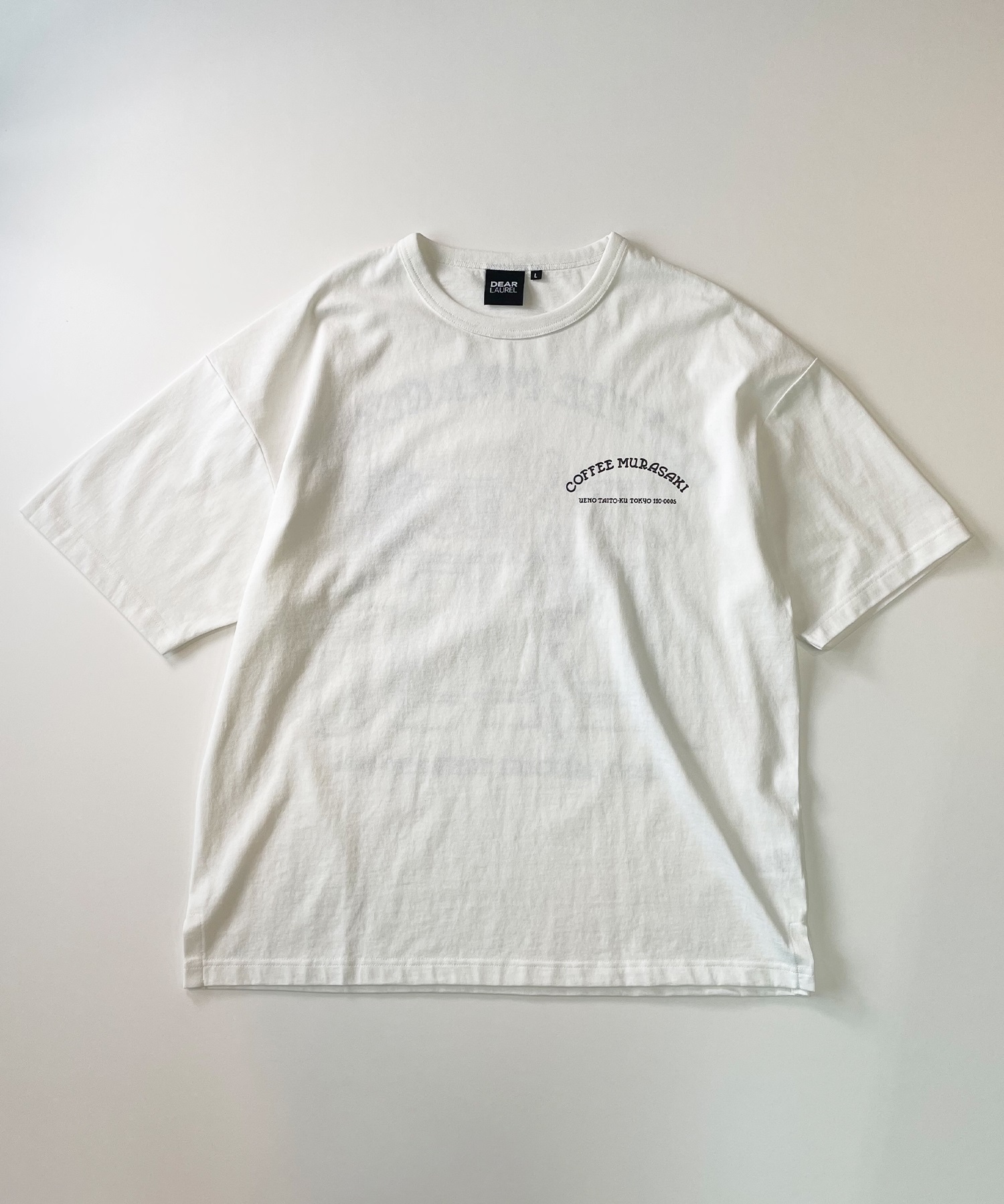 DEAR LAUREL ディアローレル メンズ 半袖 Tシャツ "Coffee MURASAKI" バックプリント 吸水速乾 D24S2109(BLK-M)