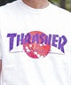 THRASHER スラッシャー TOKYOロゴ 和柄 青海波 さくら アレンジ TH91426-TOKYO メンズ 半袖 Tシャツ ムラサキスポーツ限定(WT/BK-M)