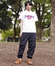 THRASHER スラッシャー TOKYOロゴ 和柄 青海波 さくら アレンジ TH91426-TOKYO メンズ 半袖 Tシャツ ムラサキスポーツ限定(WT/BK-M)