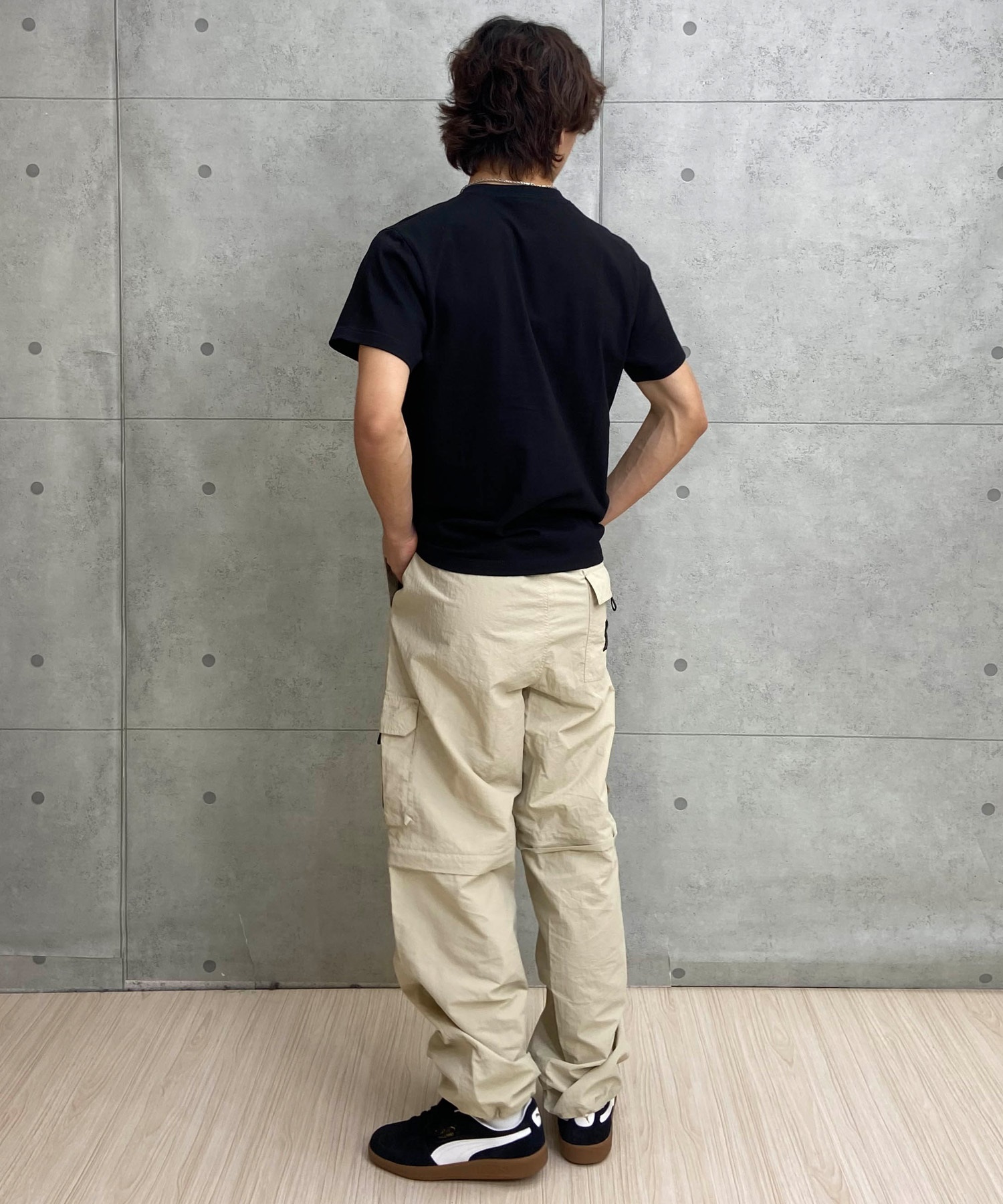 THRASHER スラッシャー TOKYOロゴ 和柄 青海波 さくら アレンジ TH91426-TOKYO メンズ 半袖 Tシャツ ムラサキスポーツ限定(WT/BK-M)