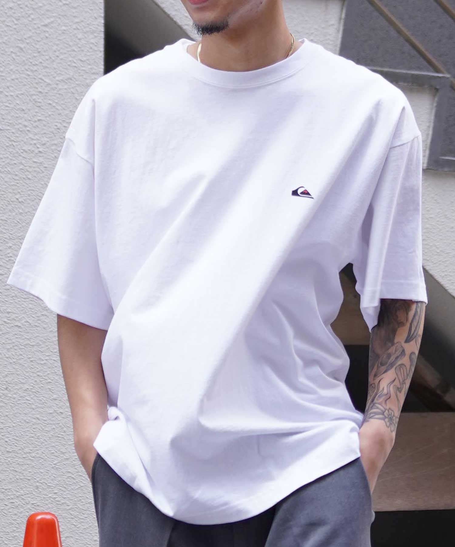 【ムラサキスポーツ限定】 QUIKSILVER クイックシルバー メンズ 半袖 Tシャツ オーバーサイズ バックプリント JAPAN QST245624M(WHT-M)