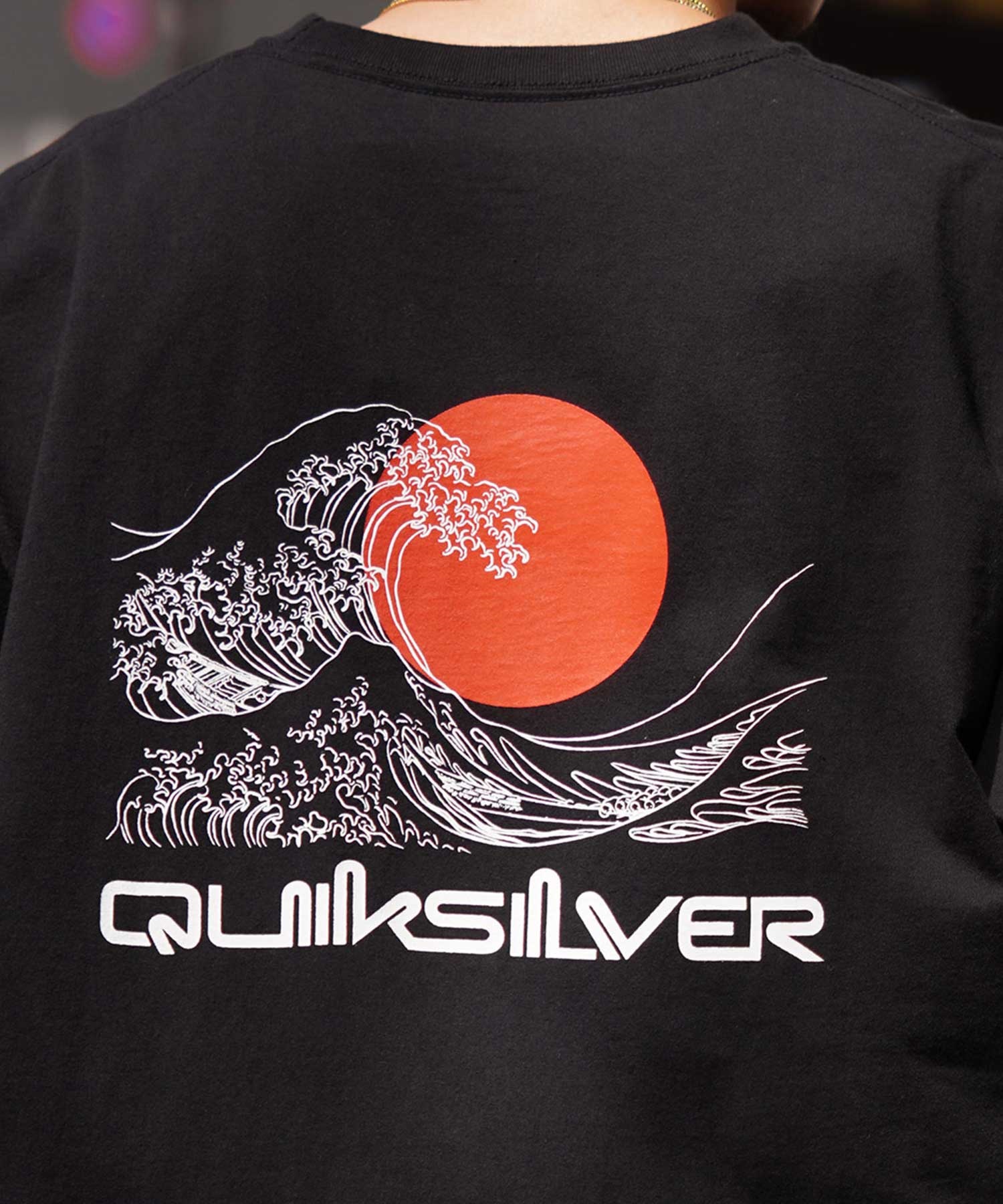 【ムラサキスポーツ限定】 QUIKSILVER クイックシルバー メンズ 半袖 Tシャツ オーバーサイズ バックプリント JAPAN QST245624M(BLK-M)