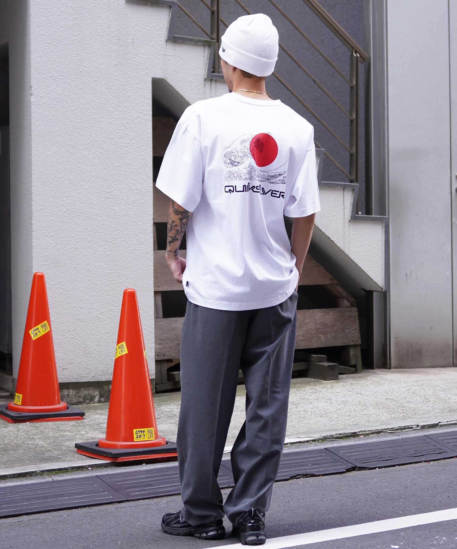 【ムラサキスポーツ限定】 QUIKSILVER クイックシルバー メンズ 半袖 Tシャツ オーバーサイズ バックプリント JAPAN QST245624M(BLK-M)