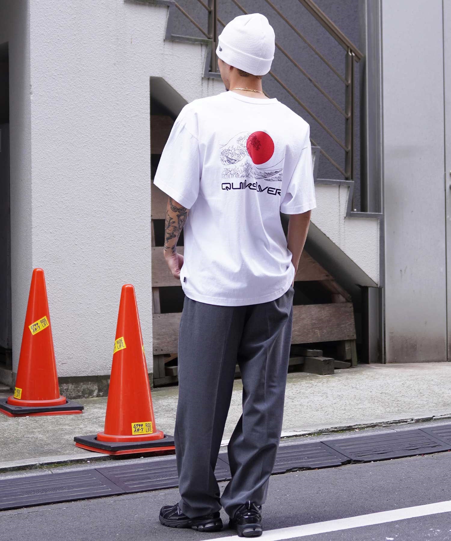 【ムラサキスポーツ限定】 QUIKSILVER クイックシルバー メンズ 半袖 Tシャツ オーバーサイズ バックプリント JAPAN QST245624M(WHT-M)