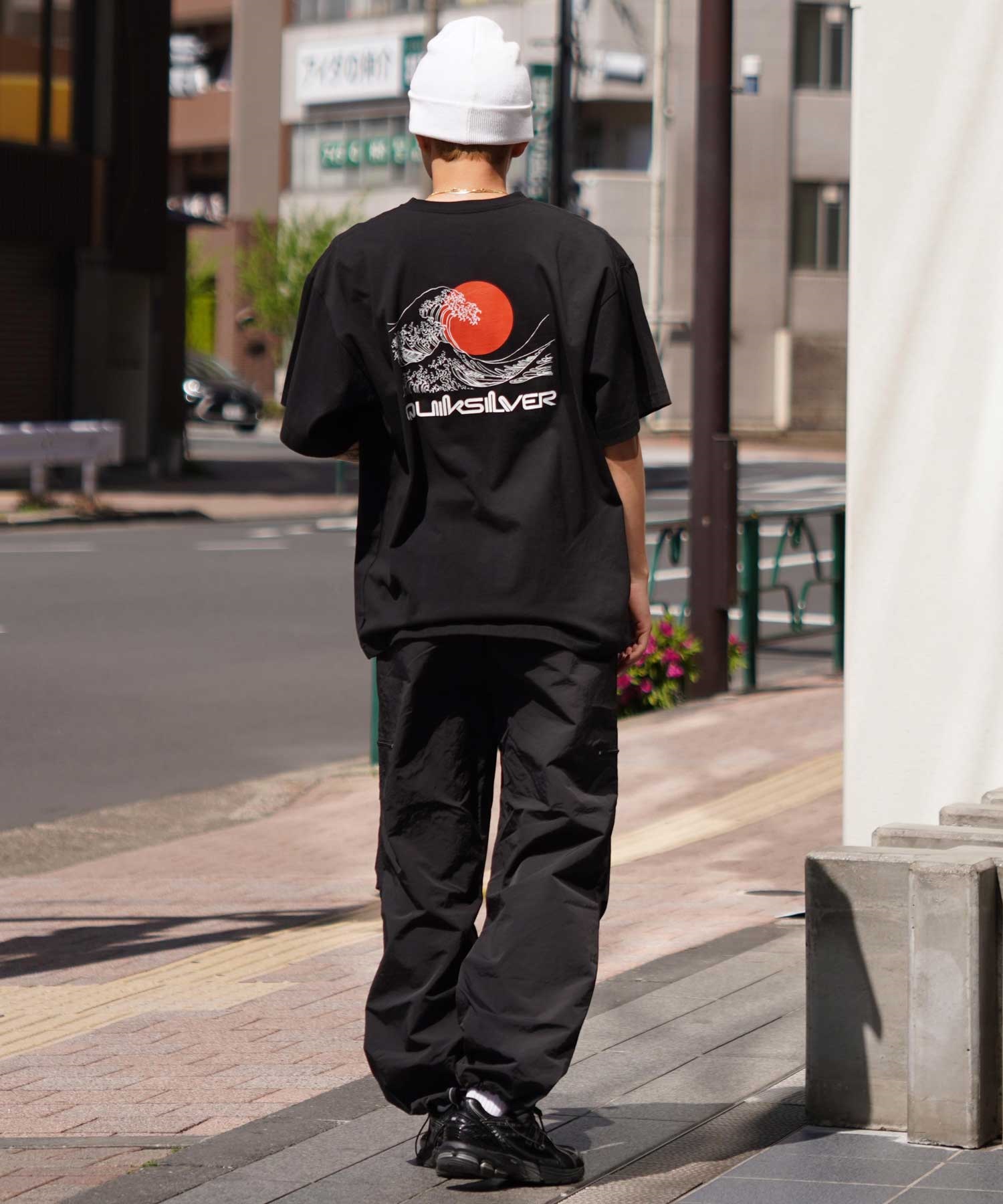 【ムラサキスポーツ限定】 QUIKSILVER クイックシルバー メンズ 半袖 Tシャツ オーバーサイズ バックプリント JAPAN QST245624M(BLK-M)