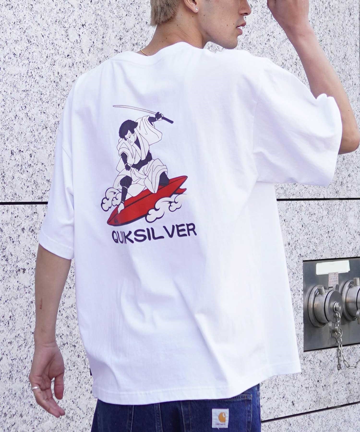 【ムラサキスポーツ限定】 QUIKSILVER クイックシルバー 半袖Tee オーバーサイズ バックプリント JAPAN QST245625M(WHT-M)