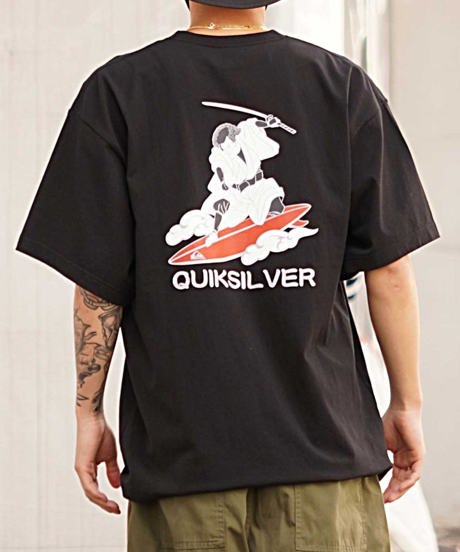 【ムラサキスポーツ限定】 QUIKSILVER クイックシルバー 半袖Tee オーバーサイズ バックプリント JAPAN QST245625M(BLK-M)