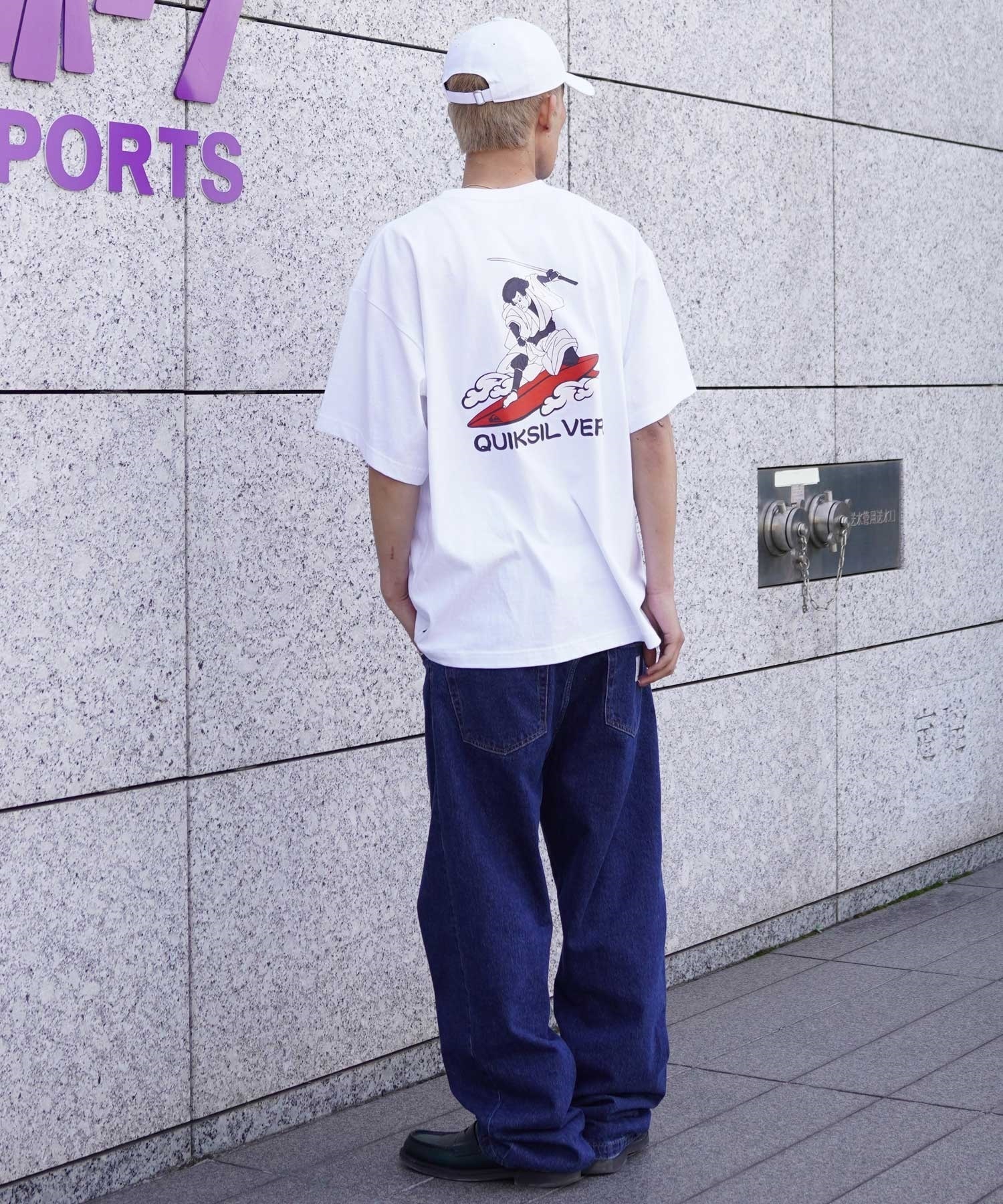 【ムラサキスポーツ限定】 QUIKSILVER クイックシルバー 半袖Tee オーバーサイズ バックプリント JAPAN QST245625M(WHT-M)