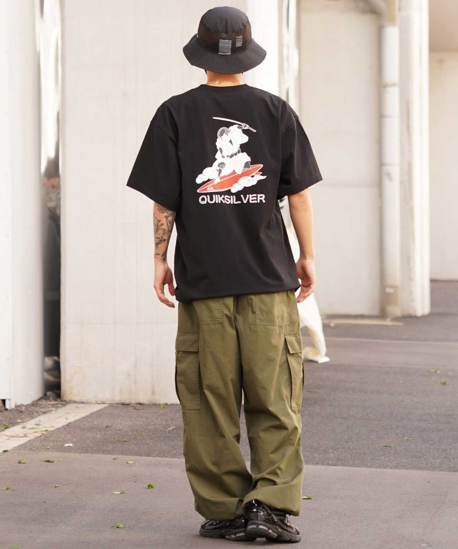 【ムラサキスポーツ限定】 QUIKSILVER クイックシルバー 半袖Tee オーバーサイズ バックプリント JAPAN QST245625M(BLK-M)