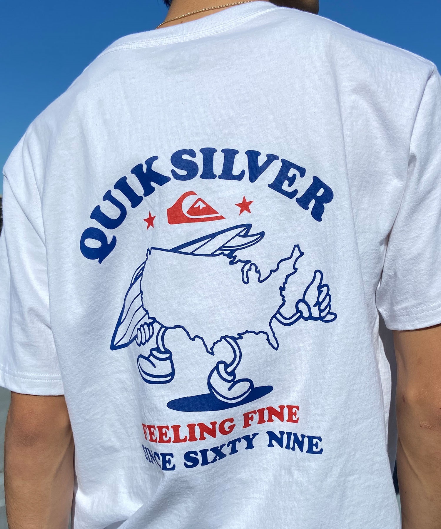 QUIKSILVER クイックシルバー メンズ Ｔシャツ 半袖 バックプリント クルーネック レギュラーフィット QST242002(WHT-M)