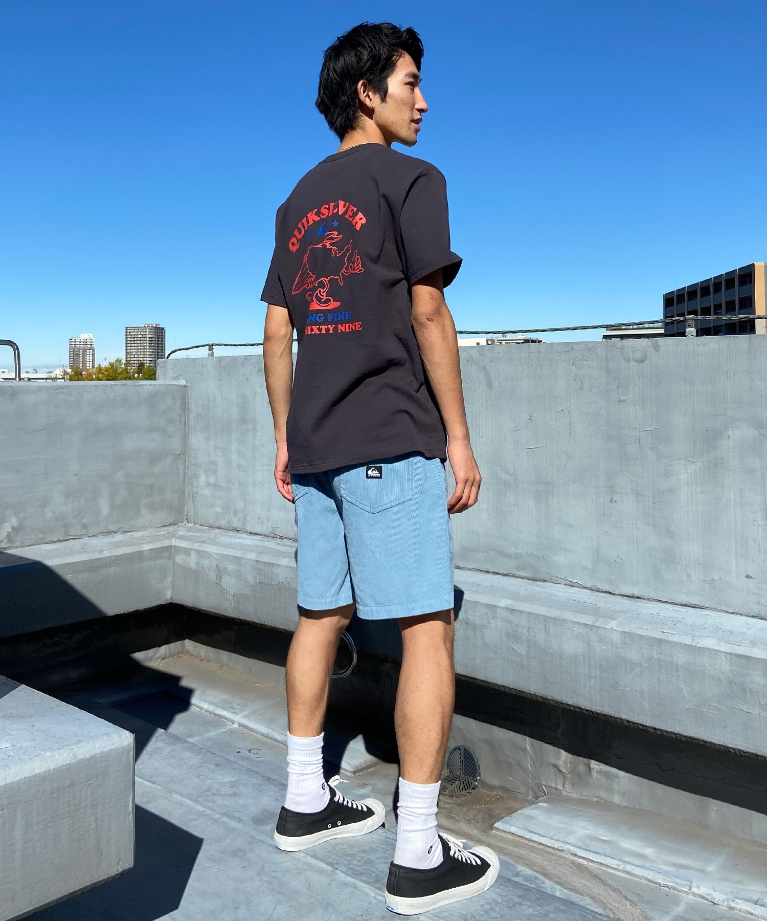 QUIKSILVER クイックシルバー メンズ Ｔシャツ 半袖 バックプリント クルーネック レギュラーフィット QST242002(ORG-M)