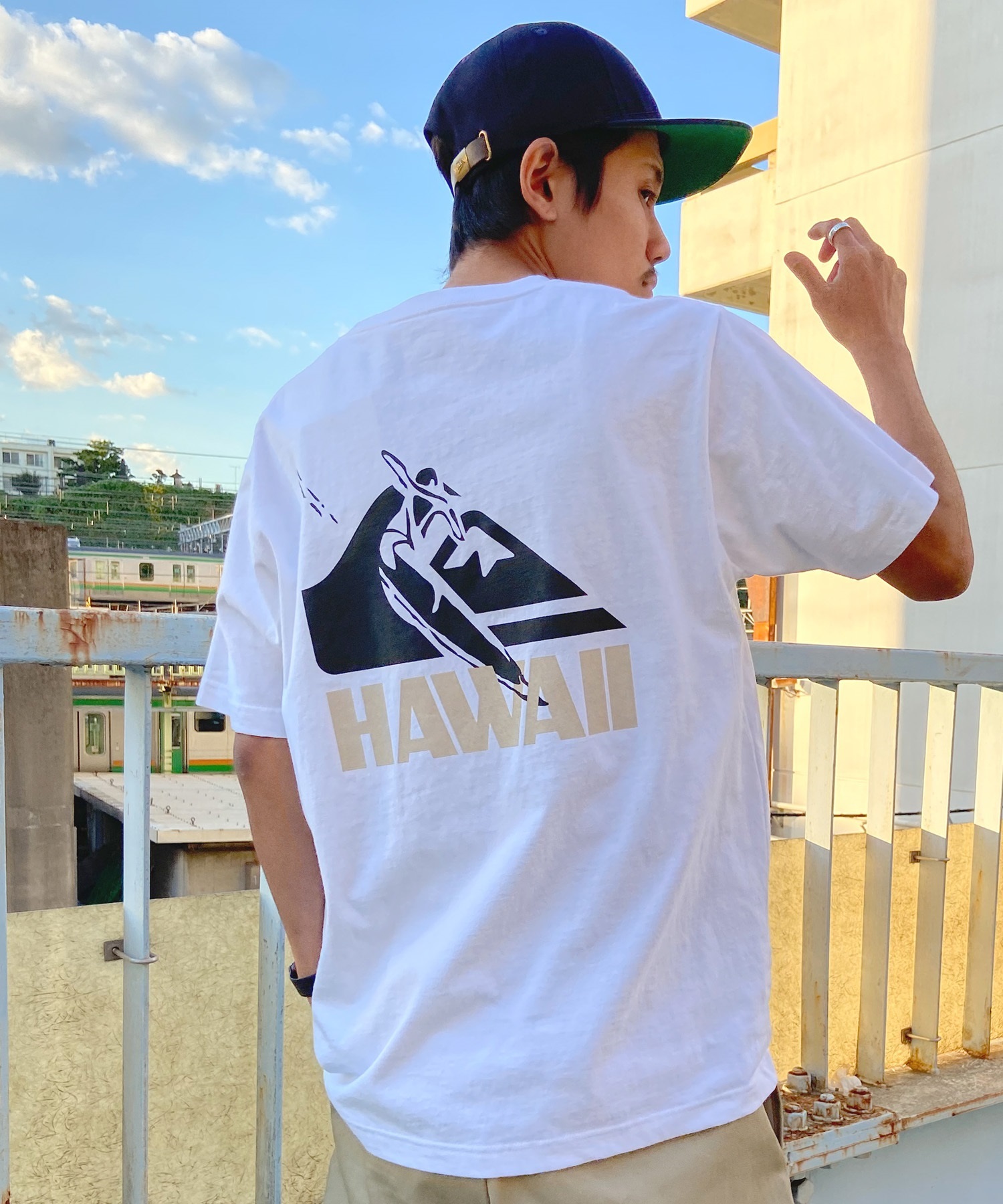 QUIKSILVER クイックシルバー メンズ ポケットTシャツ 半袖 ポケT バックプリント クルーネック レギュラーフィット ピグメント加工 QST242006(BLU-M)