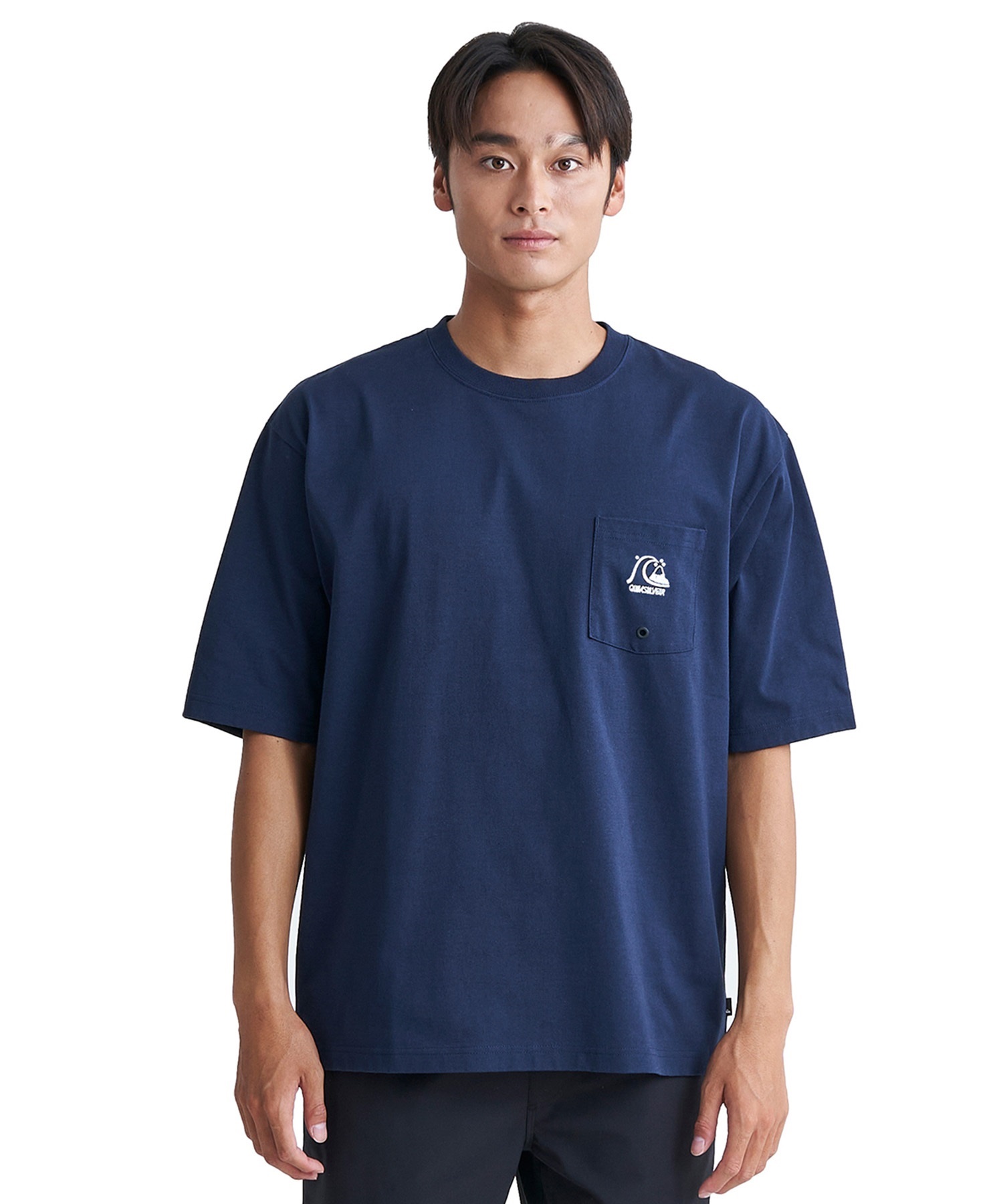 QUIKSILVER クイックシルバー メンズ ポケットTシャツ 半袖 ポケT バックプリント クルーネック オーバーサイズ QST242010(WHT-M)