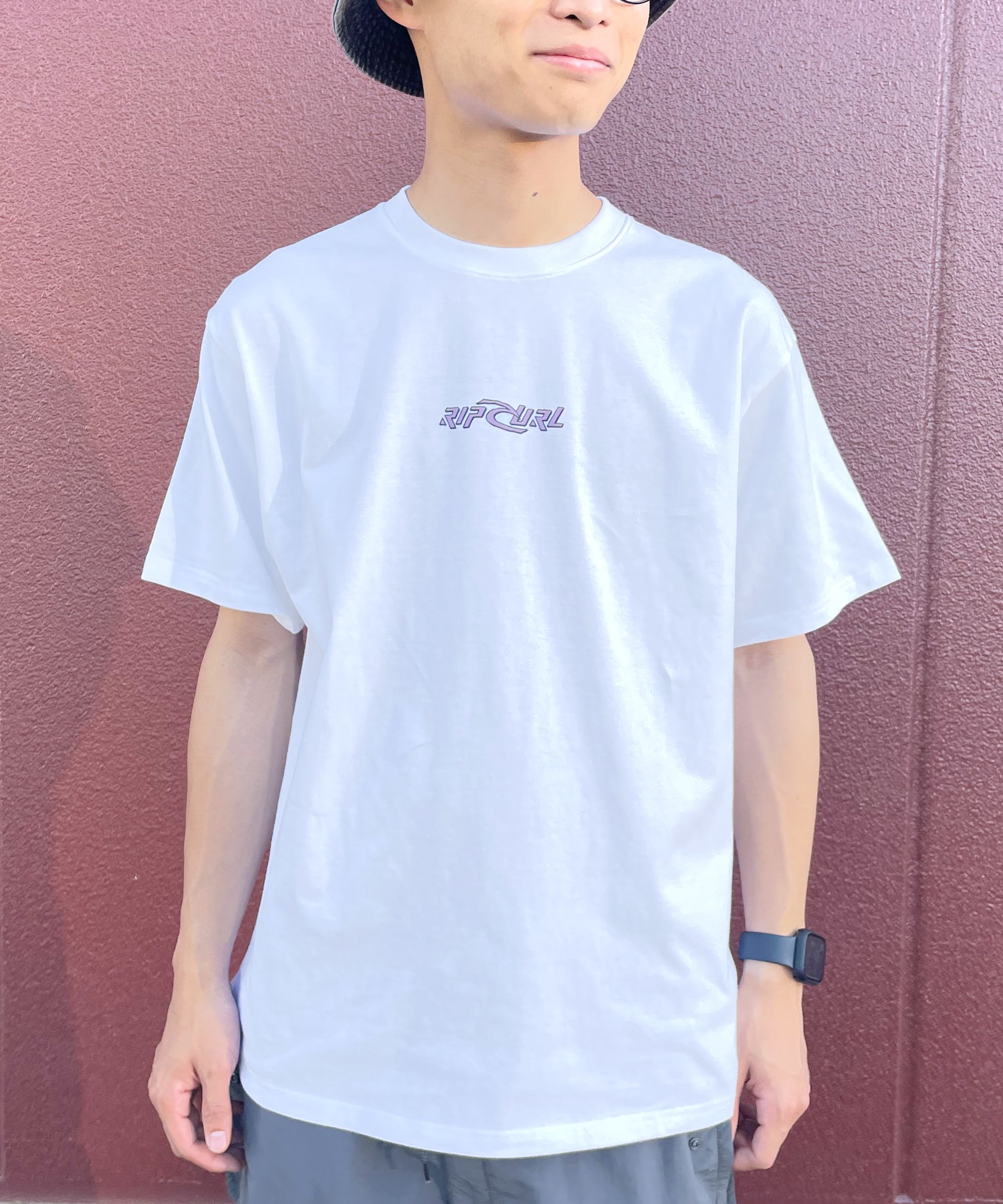 【新品】RRL プリント リップストップ シャツ 半袖 RIP CURL リップカール メンズ 半袖 Tシャツ バックプリント O01-200