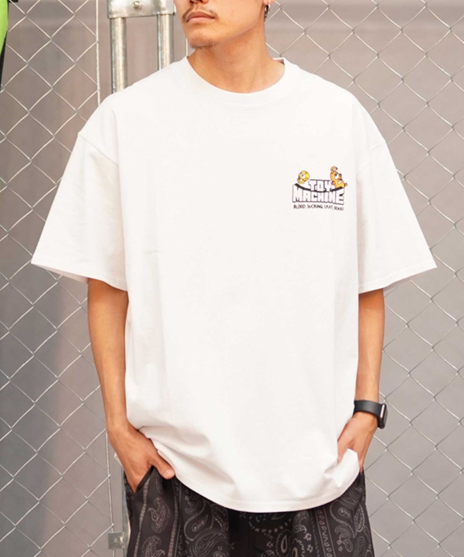 【ムラサキスポーツ限定】 TOY MACHINE トイマシーン メンズ 半袖 Tシャツ バックプリント MTMSEST1(WHITE-M)