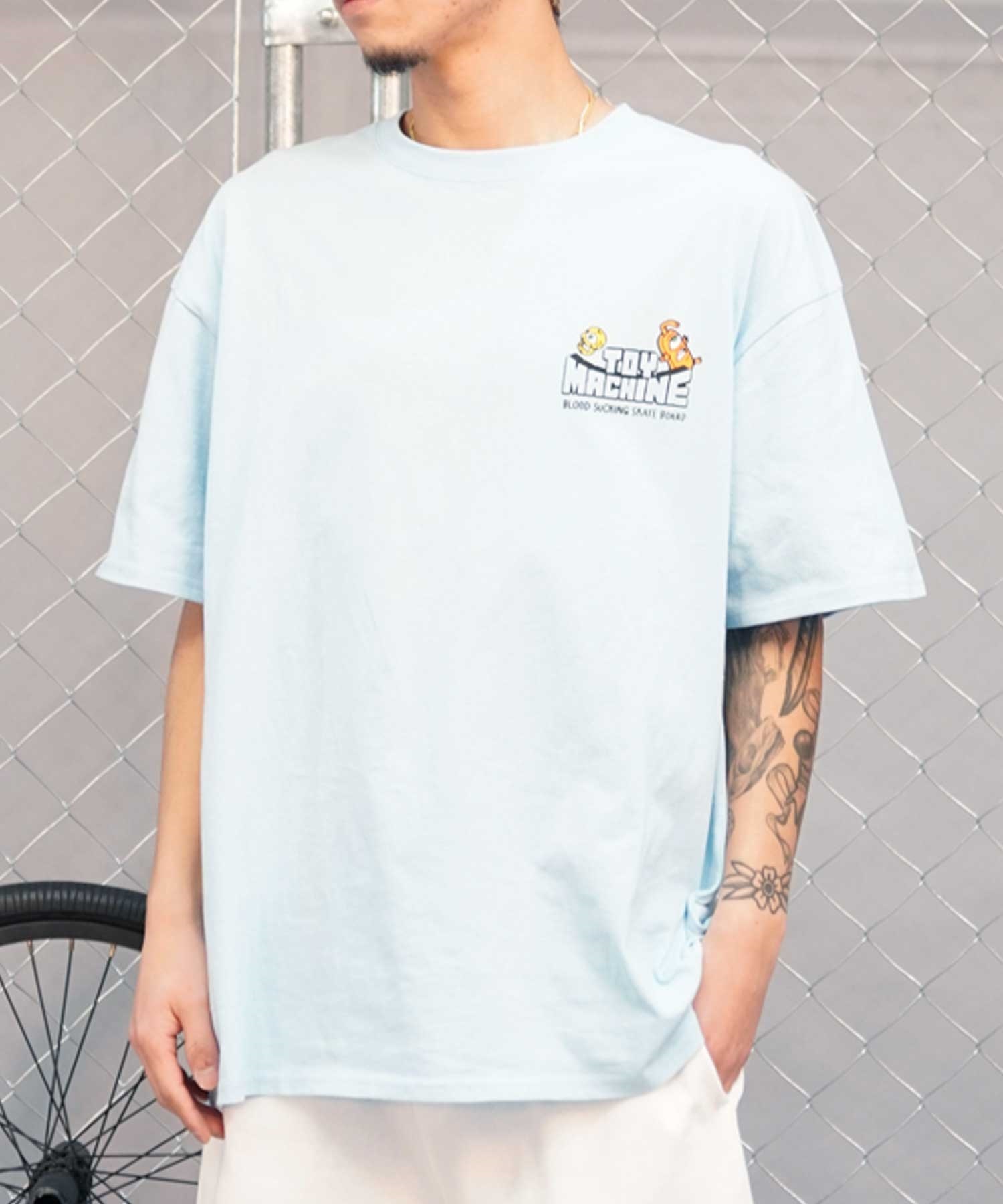 【ムラサキスポーツ限定】 TOY MACHINE トイマシーン メンズ 半袖 Tシャツ バックプリント MTMSEST1(L.BLU-M)