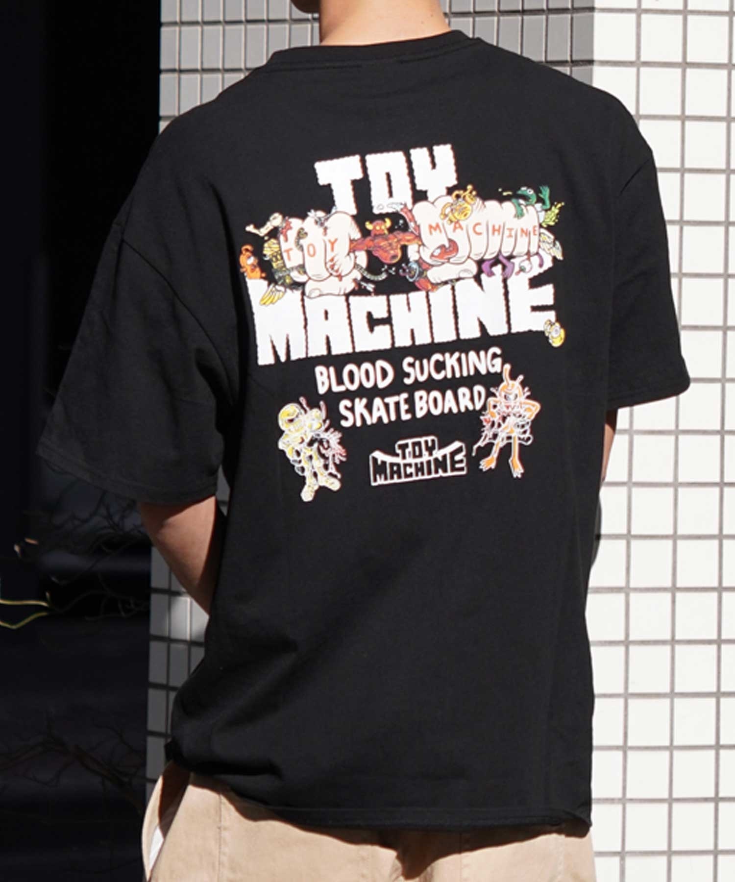 【ムラサキスポーツ限定】 TOY MACHINE トイマシーン メンズ 半袖 Tシャツ バックプリント MTMSEST1(BLACK-M)