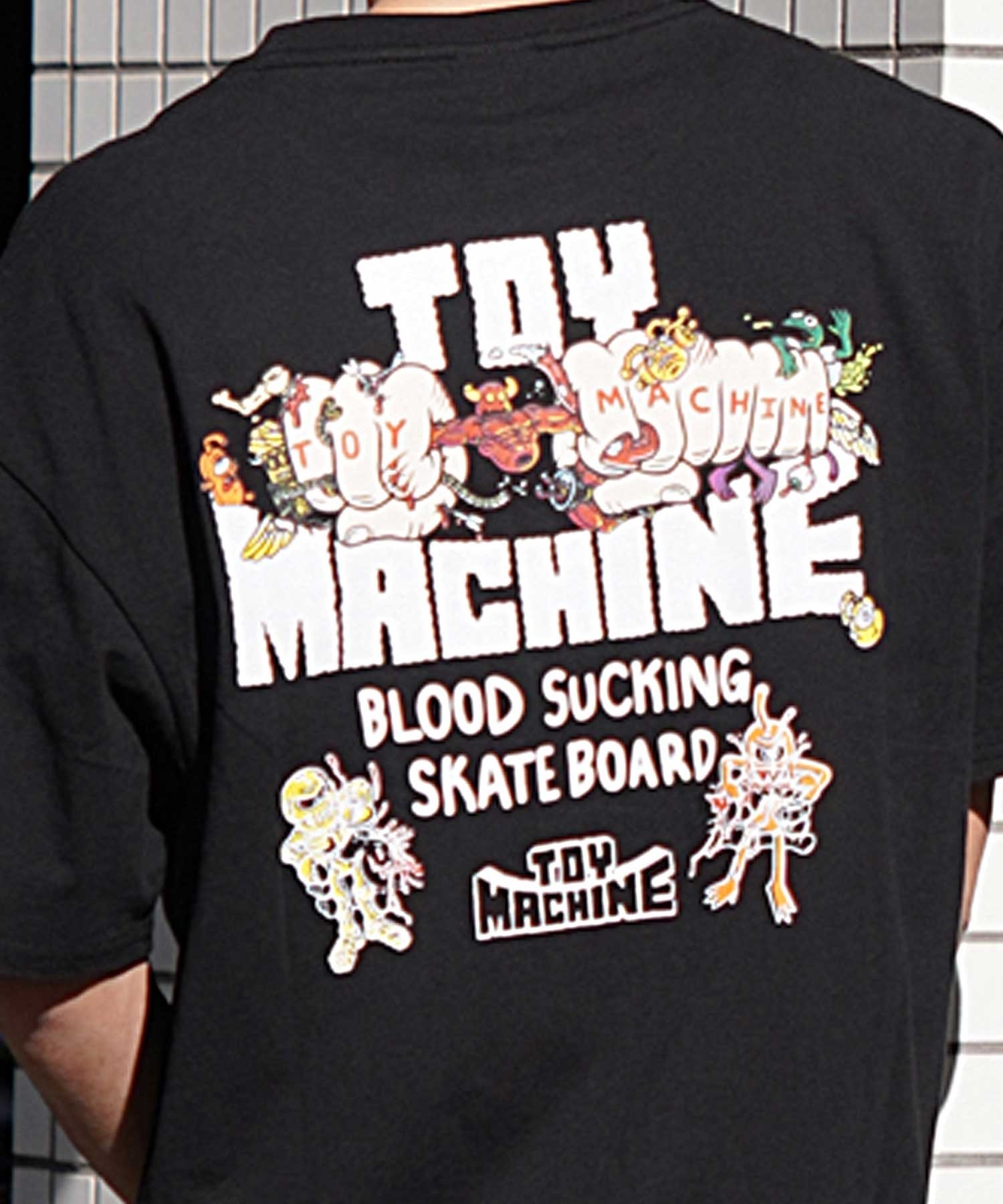 【ムラサキスポーツ限定】 TOY MACHINE トイマシーン メンズ 半袖 Tシャツ バックプリント MTMSEST1(L.BLU-M)