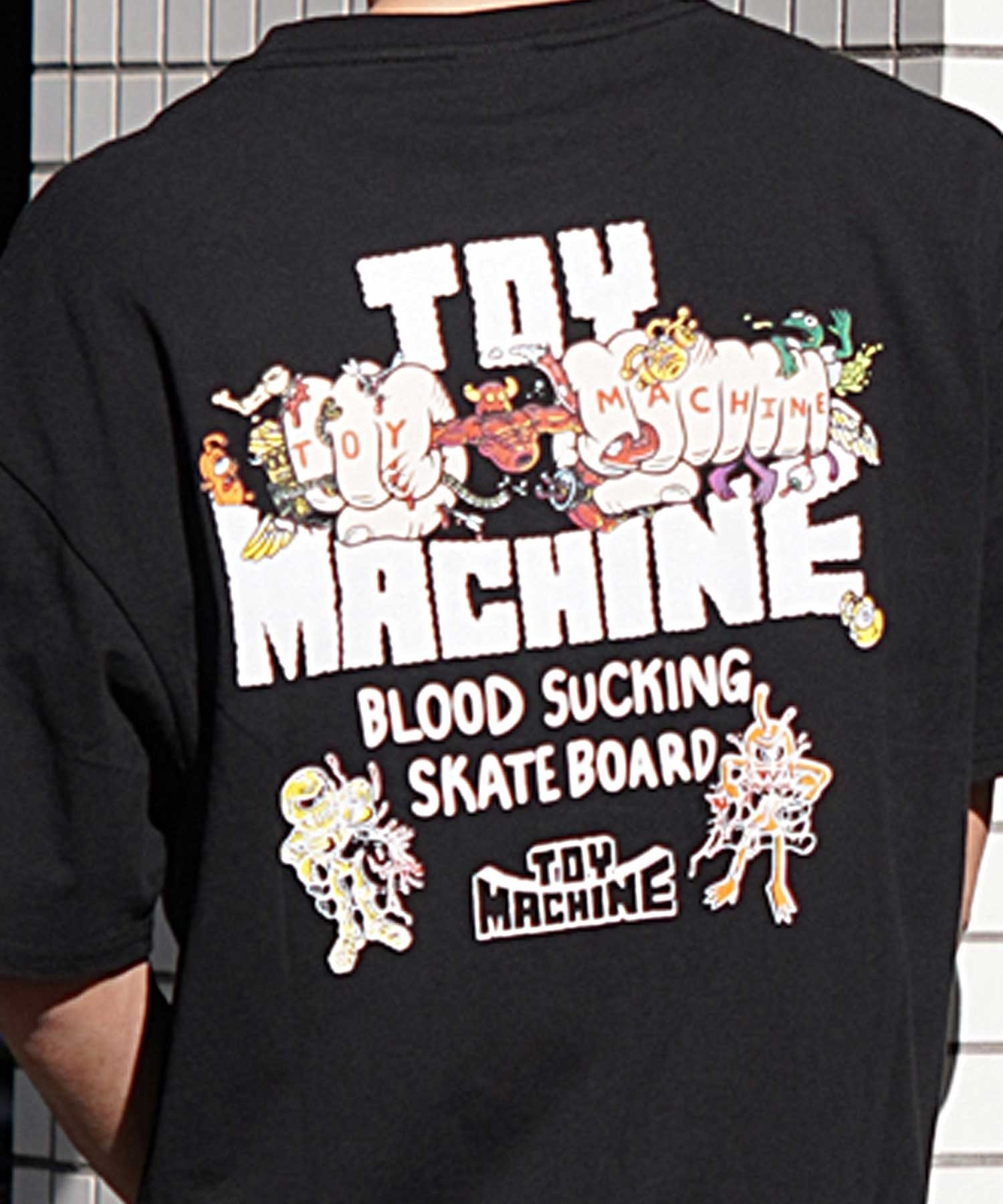 【ムラサキスポーツ限定】 TOY MACHINE トイマシーン メンズ 半袖 Tシャツ バックプリント MTMSEST1(WHITE-M)