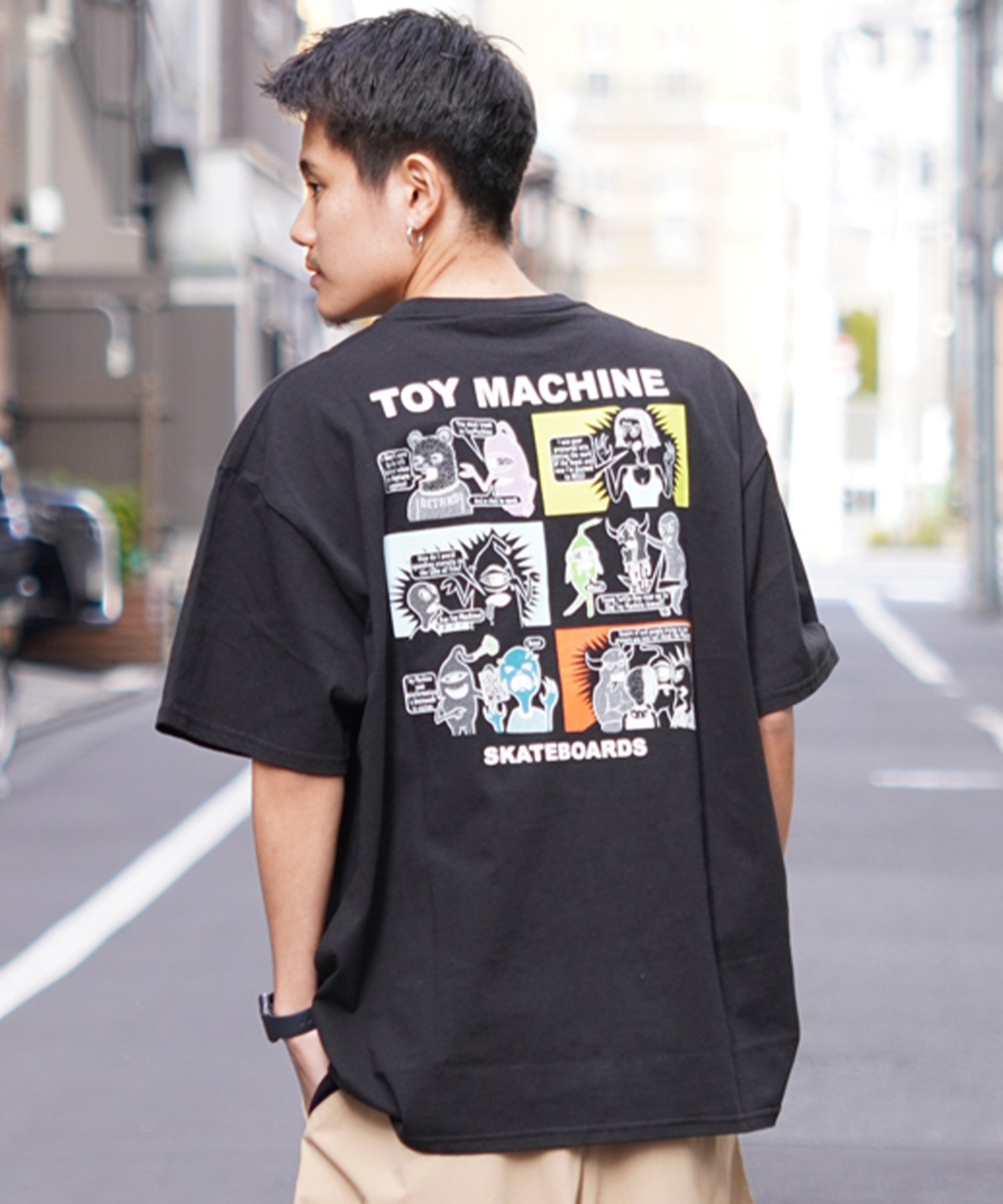 【ムラサキスポーツ限定】 TOY MACHINE トイマシーン メンズ 半袖 Tシャツ バックプリント MTMSEST4(BLACK-M)