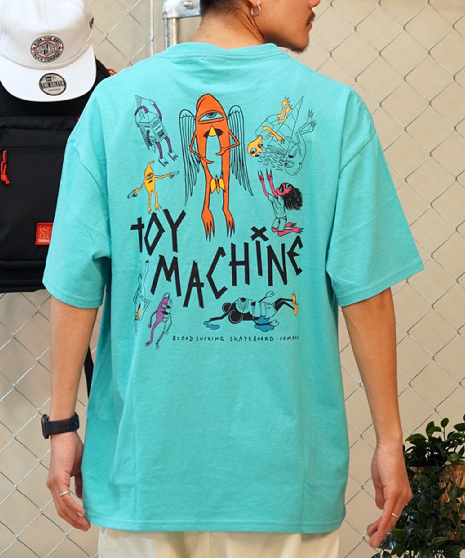 【ムラサキスポーツ限定】 TOY MACHINE トイマシーン バックプリントTシャツ クルーネック半袖T メンズ MTMSEST6(WHITE-M)