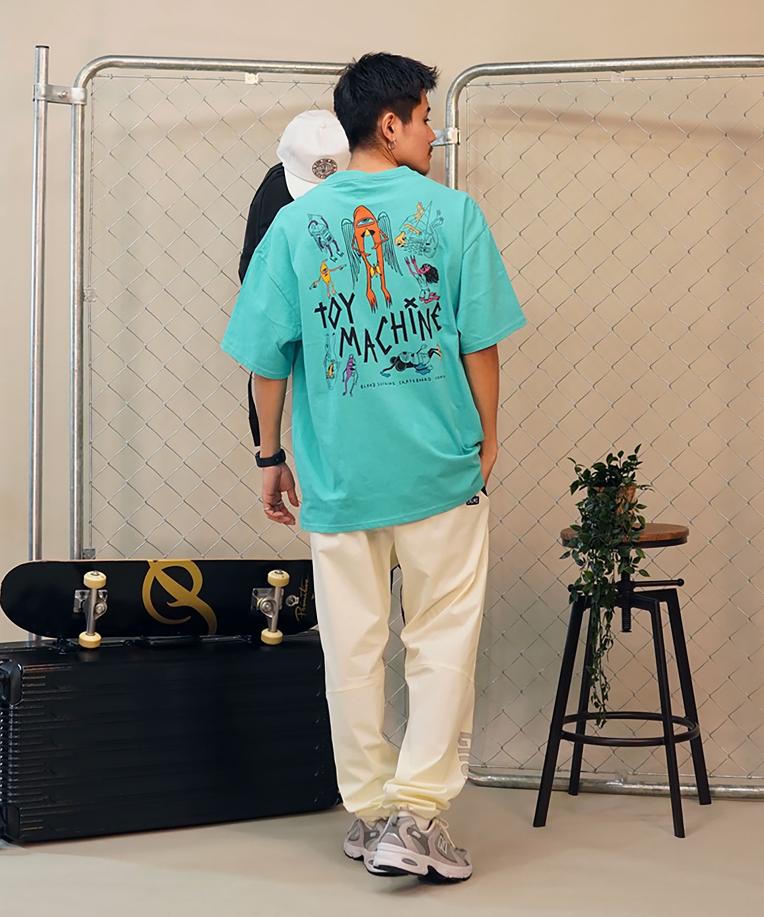 【ムラサキスポーツ限定】 TOY MACHINE トイマシーン バックプリントTシャツ クルーネック半袖T メンズ MTMSEST6(AQUA-M)