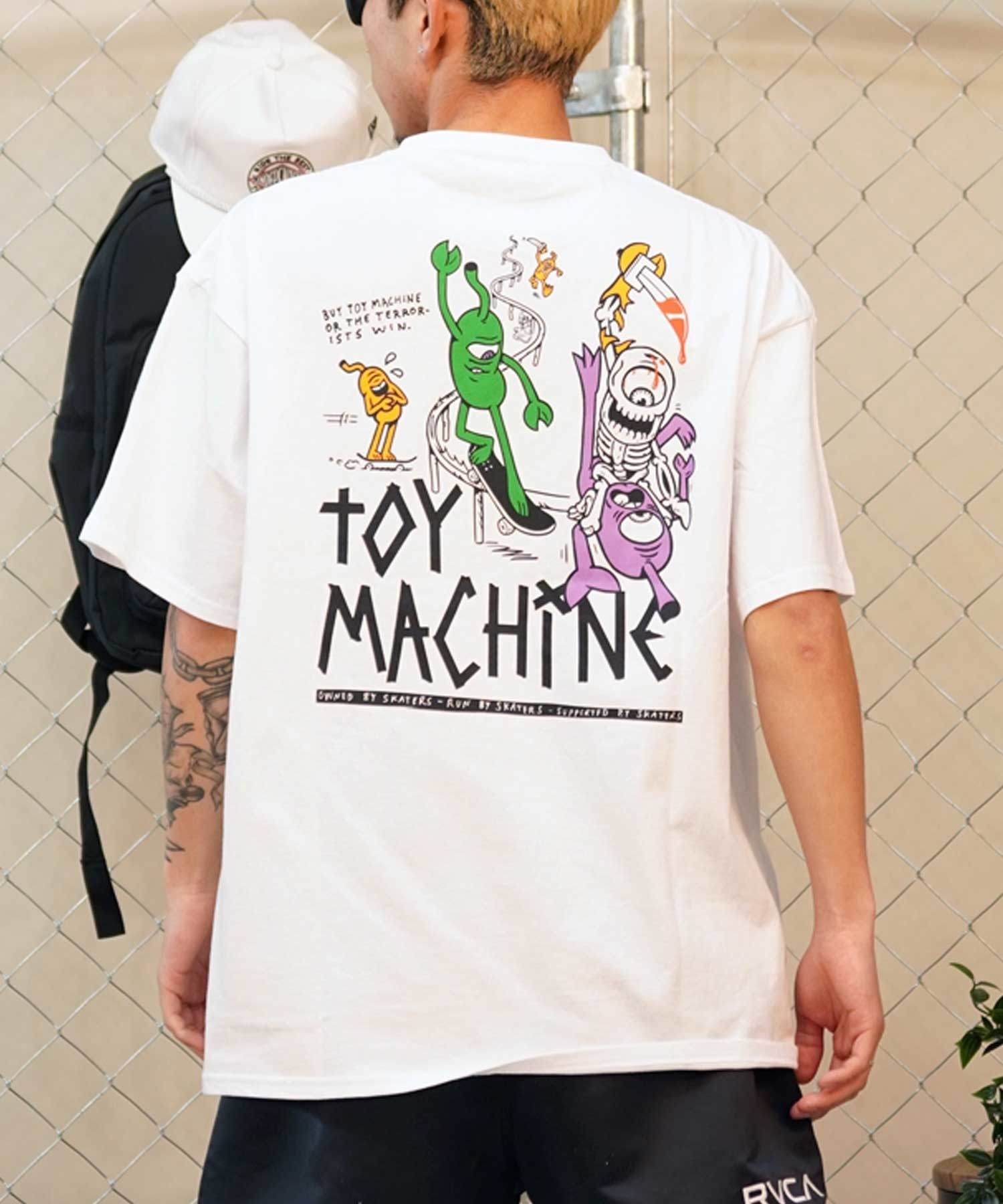 【ムラサキスポーツ限定】 TOY MACHINE トイマシーン 半袖Tシャツ バックプリント MTMSEST8(WHITE-M)