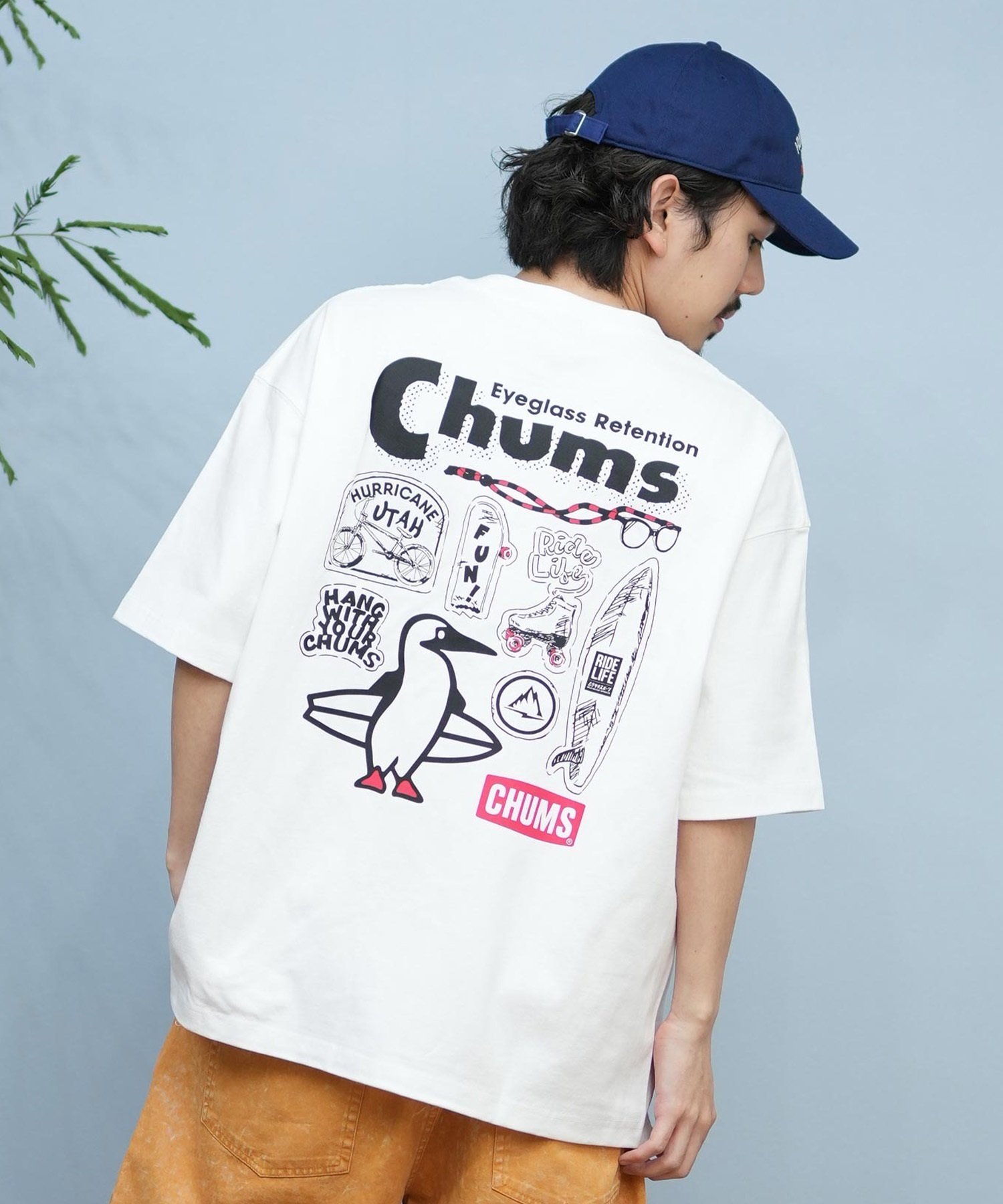 CHUMS チャムス メンズ 半袖 Tシャツ アーカイブ デザイン ヘビー コットン CH01-2413 ムラサキスポーツ限定(W001-S)