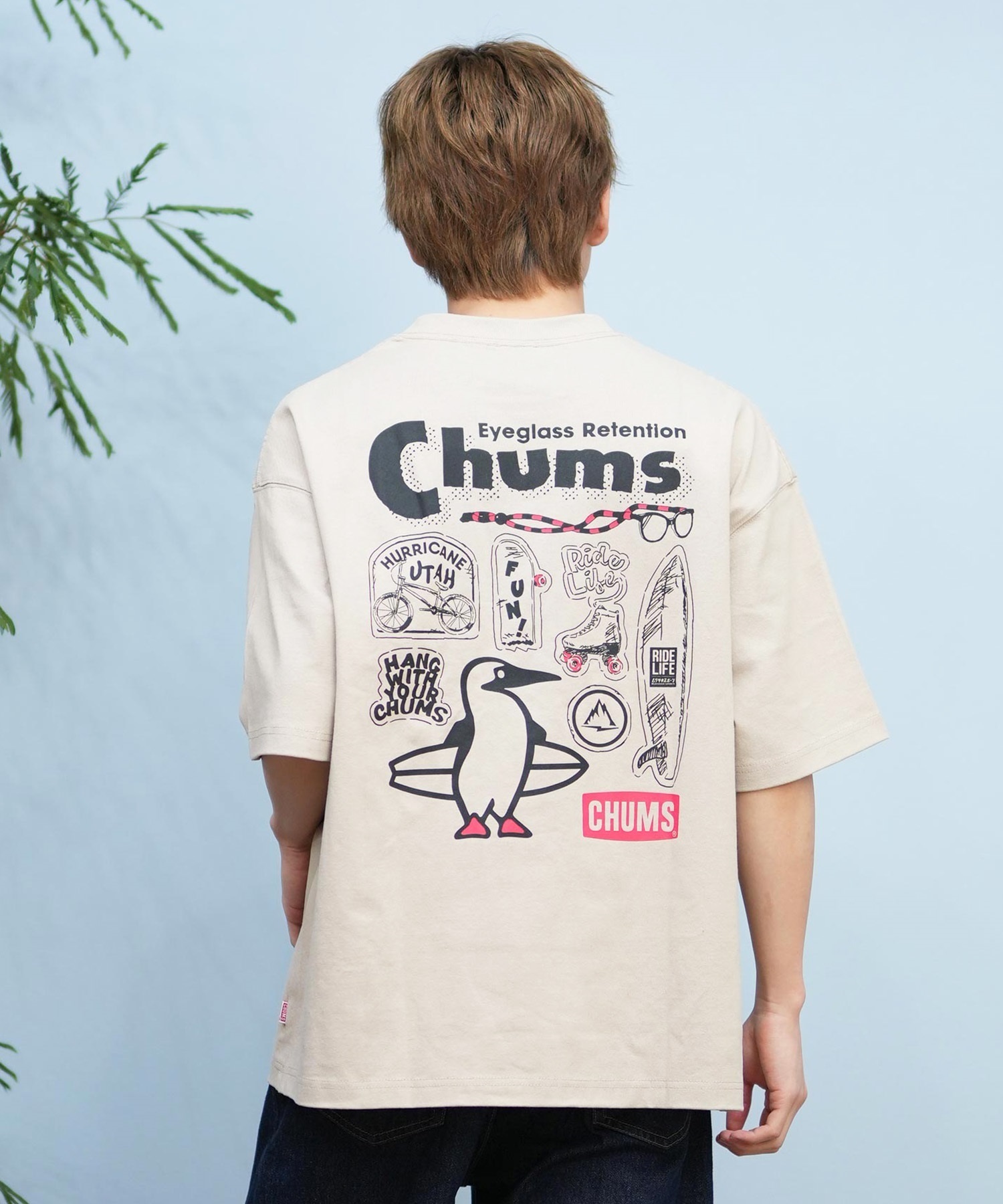 CHUMS チャムス メンズ 半袖 Tシャツ アーカイブ デザイン ヘビー コットン CH01-2413 ムラサキスポーツ限定(G057-S)