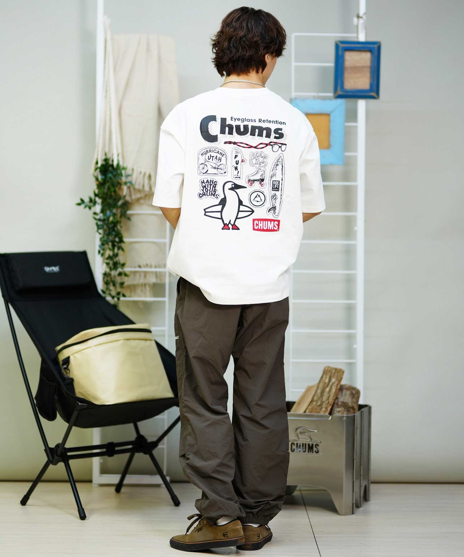 CHUMS チャムス メンズ 半袖 Tシャツ アーカイブ デザイン ヘビー コットン CH01-2413 ムラサキスポーツ限定(G057-S)